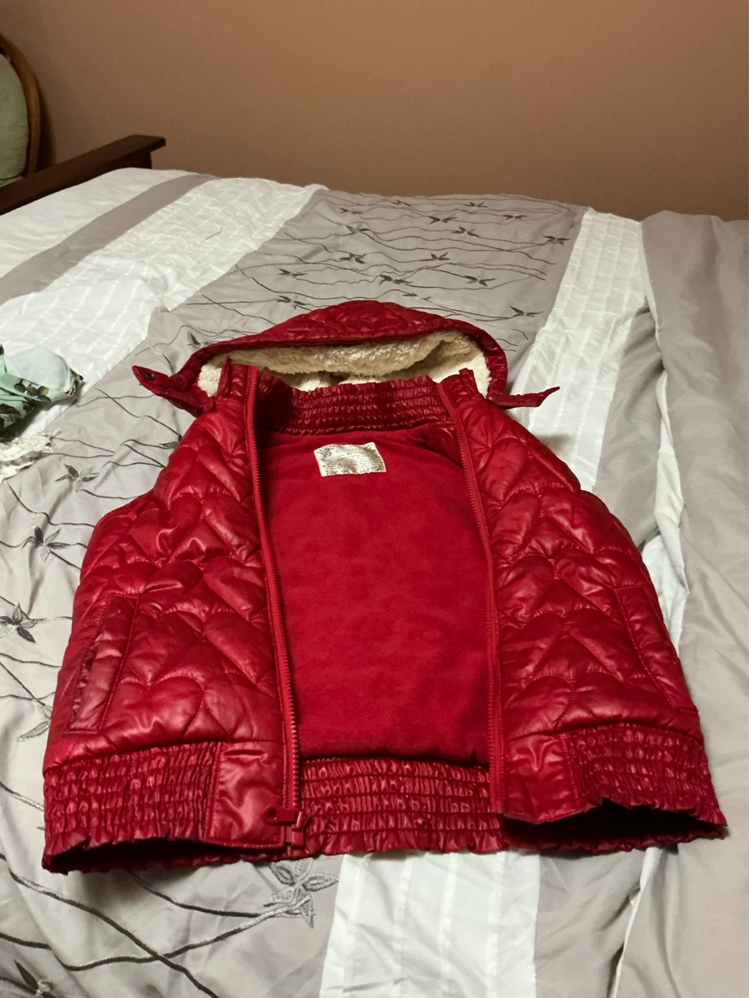 Red Quilted Hooded Vest