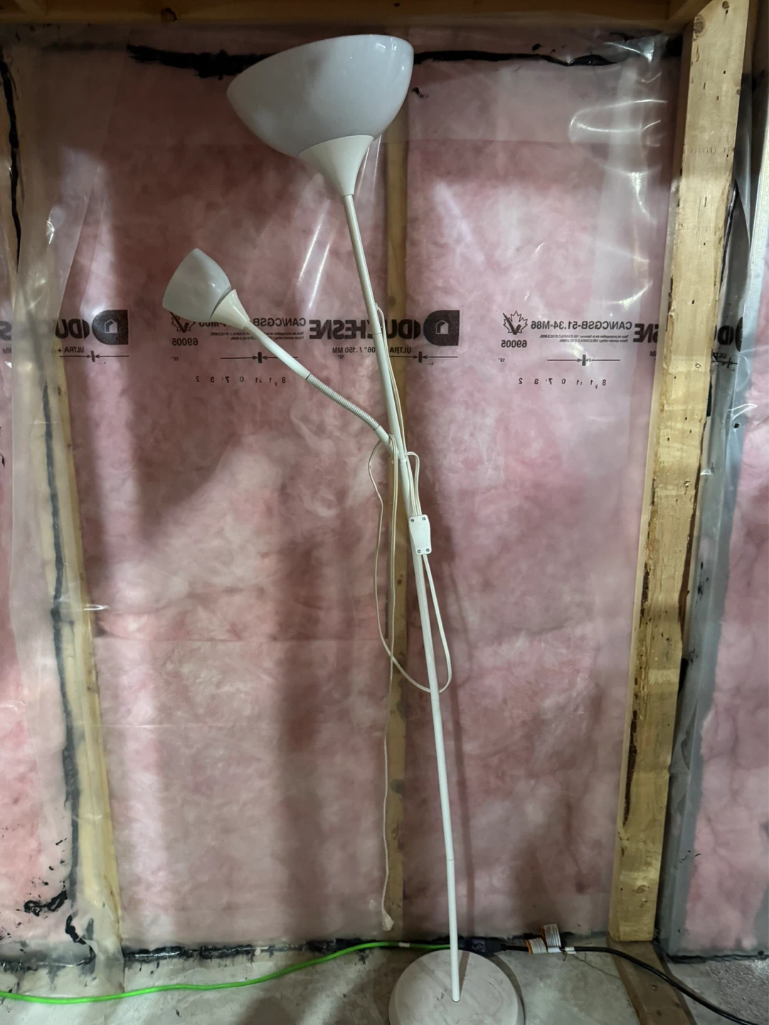 White Floor Lamp with Adjustable Reading Light - photo 2