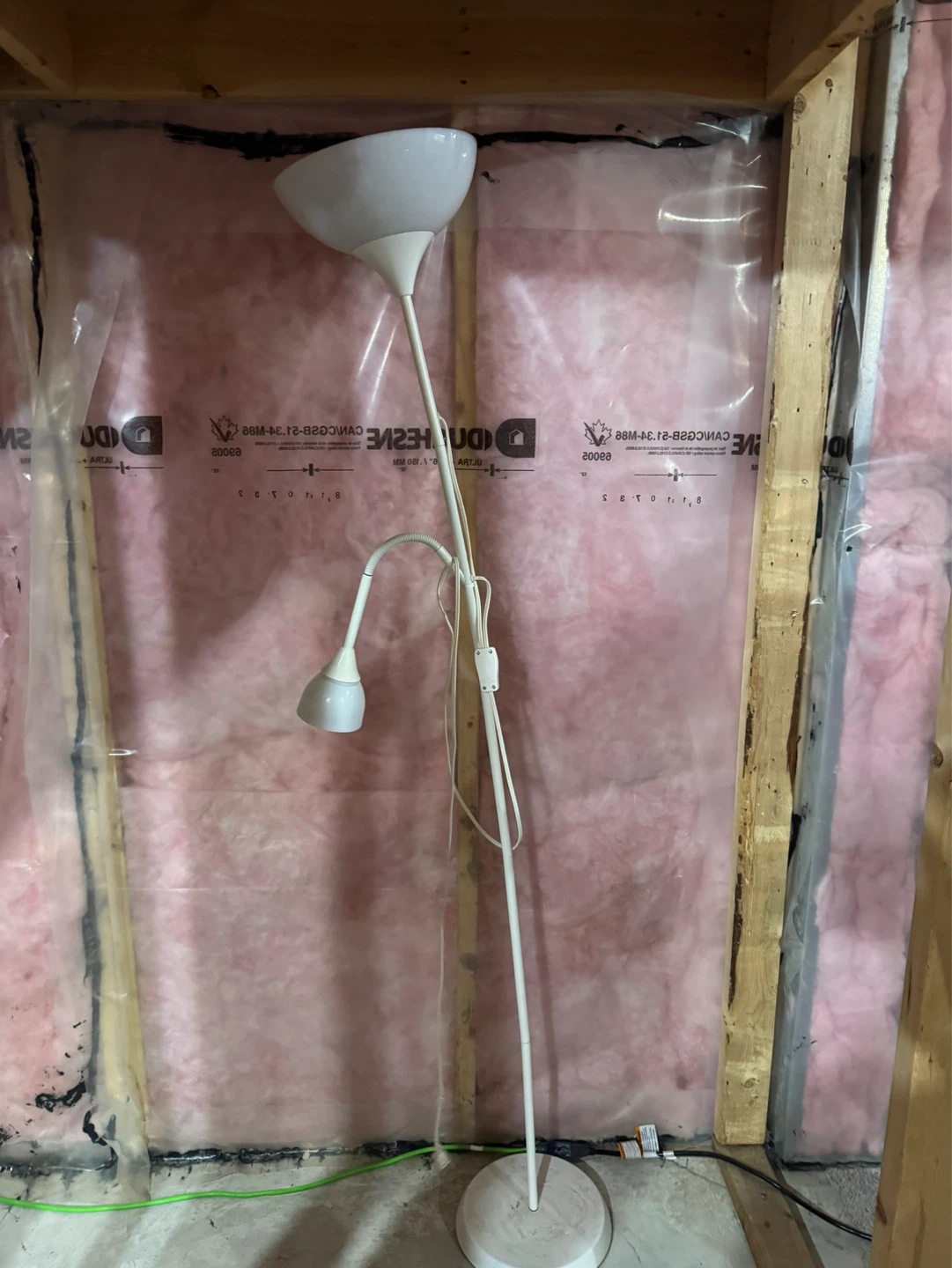 White Floor Lamp with Adjustable Reading Light