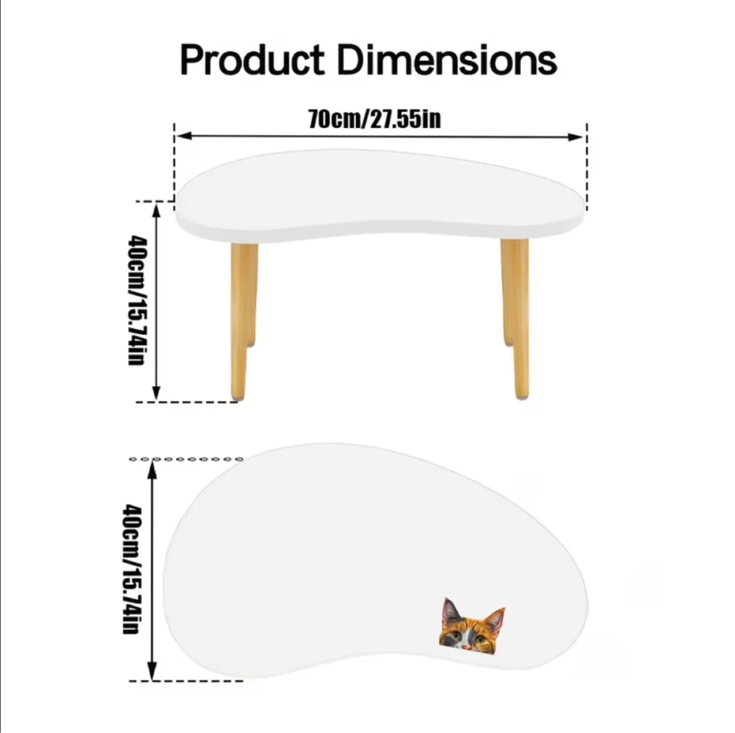 White Bean-Shaped Coffee Table - photo 4