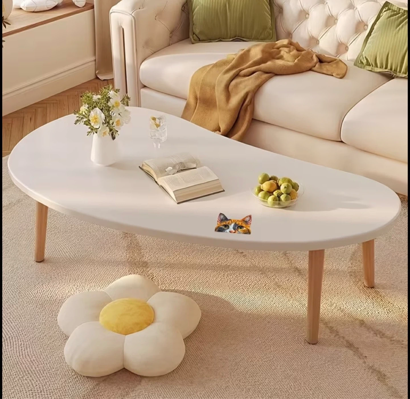White Bean-Shaped Coffee Table - photo 3