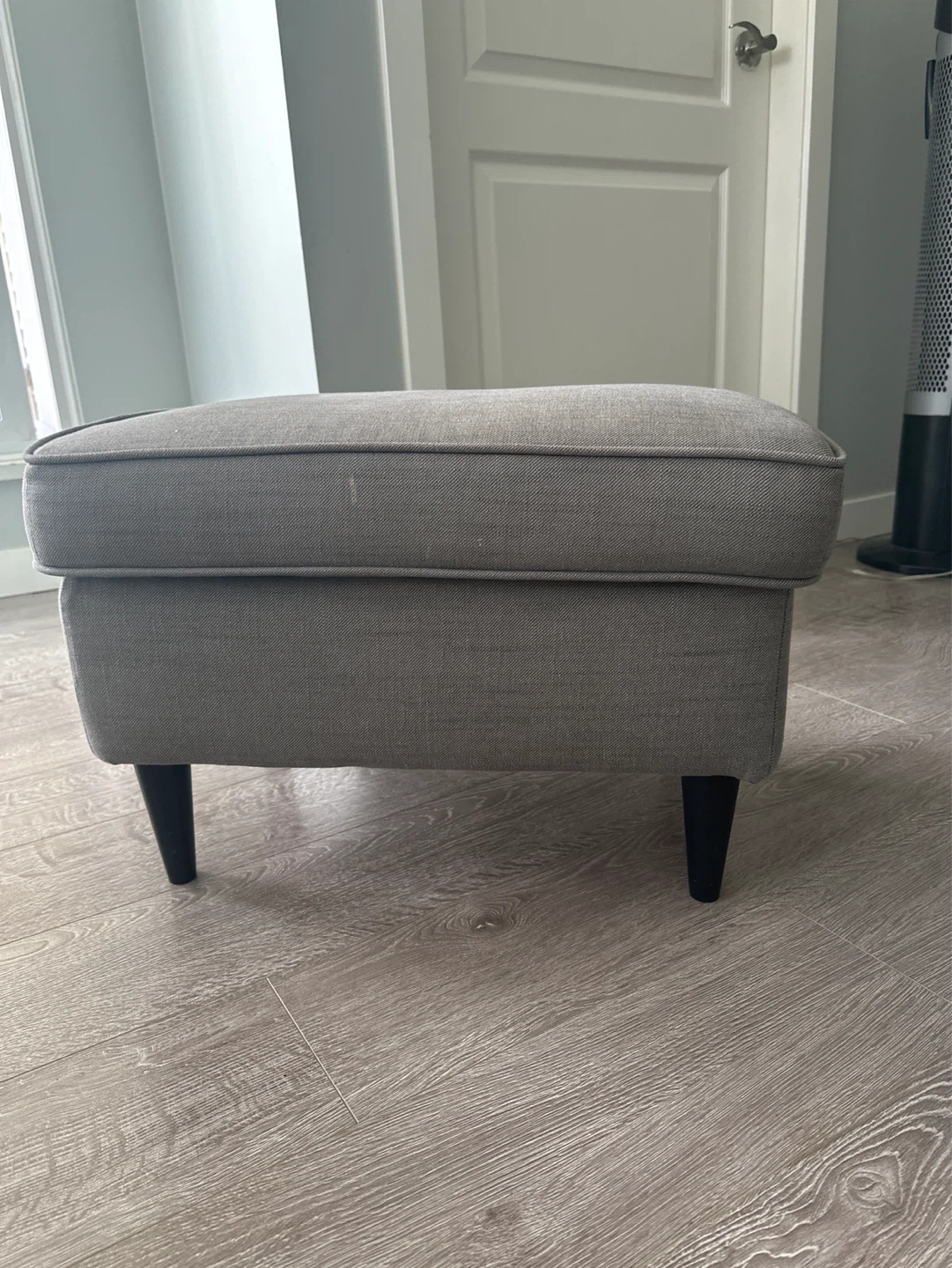 Grey Upholstered Ottoman Footstool
