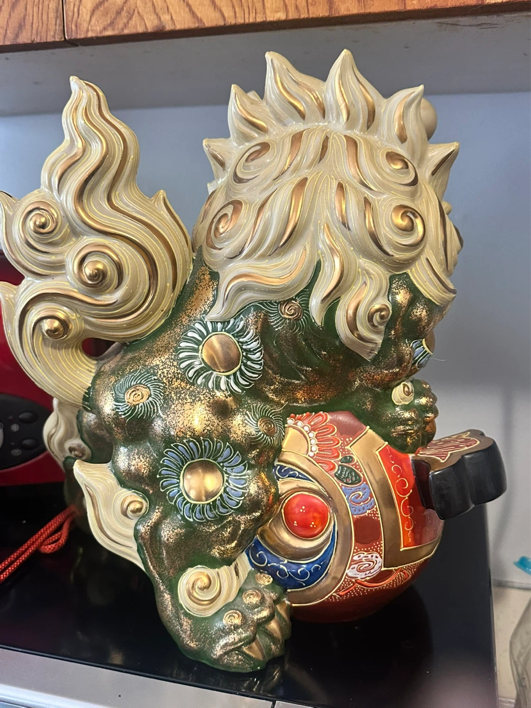 Japanese Kutani Foo Dog Lion Komainu Shishi  Porcelain - photo 5