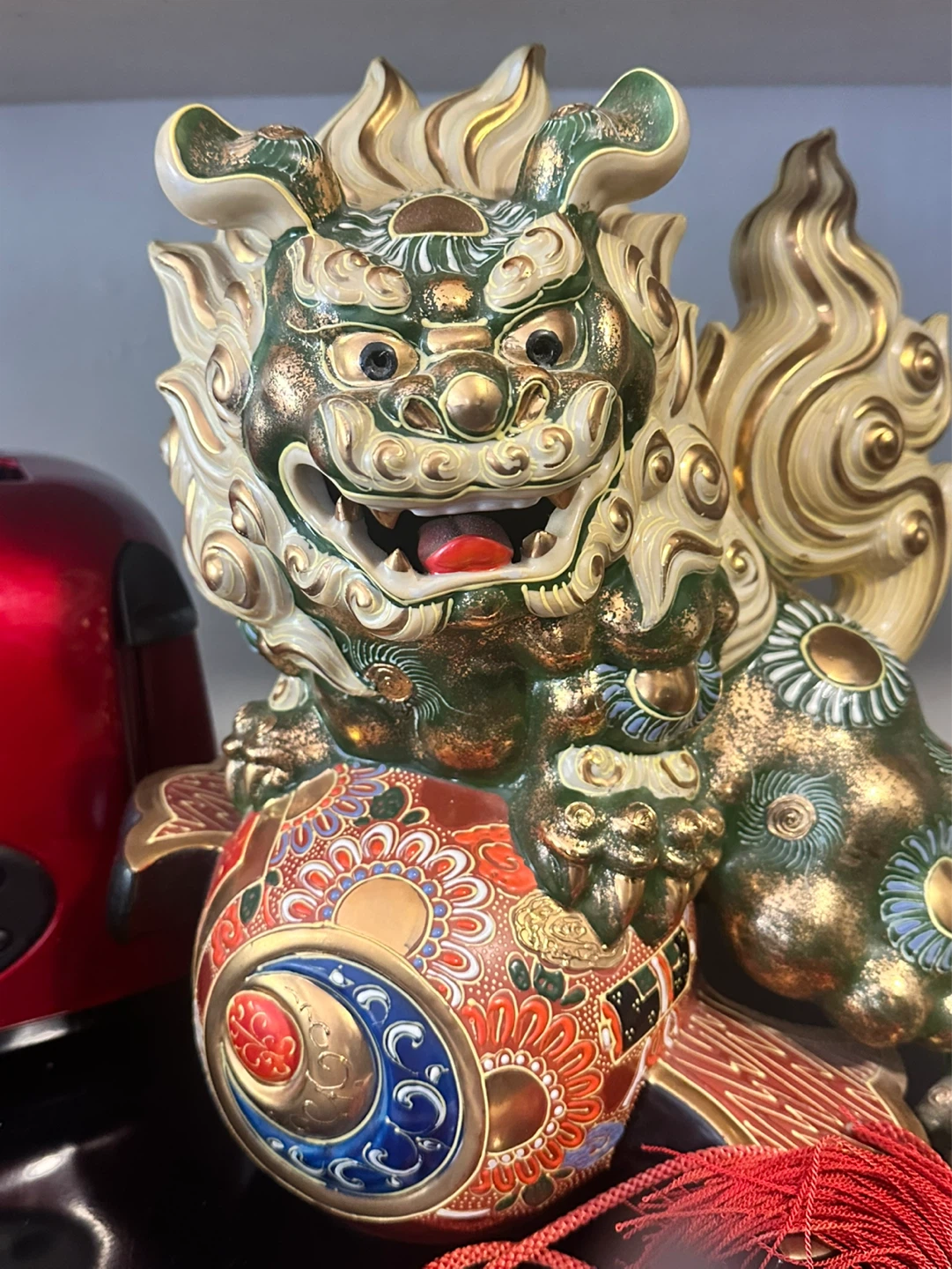 Japanese Kutani Foo Dog Lion Komainu Shishi  Porcelain - photo 2