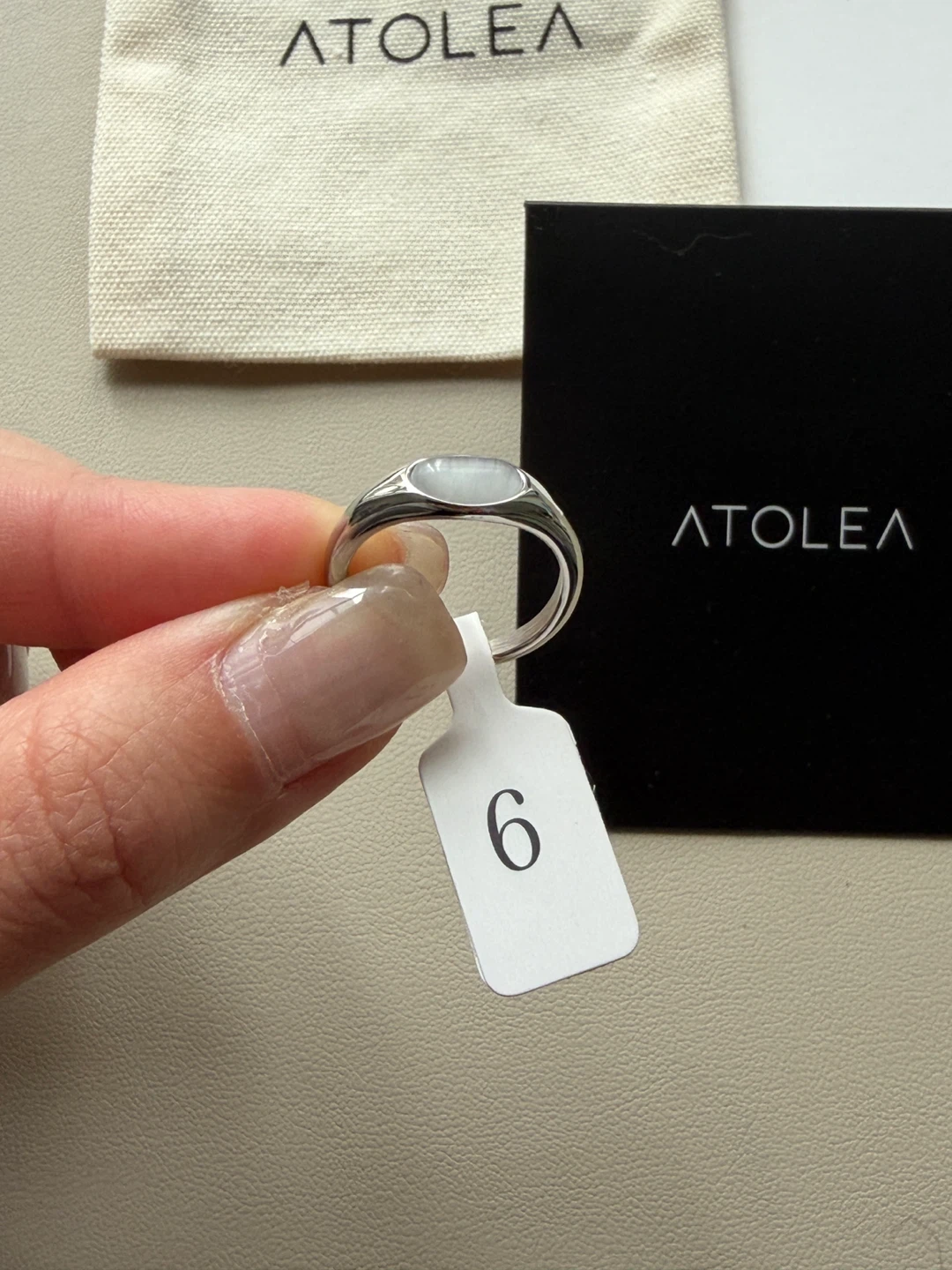 ATOLEA Moonstone Ring Size 6 - photo 3