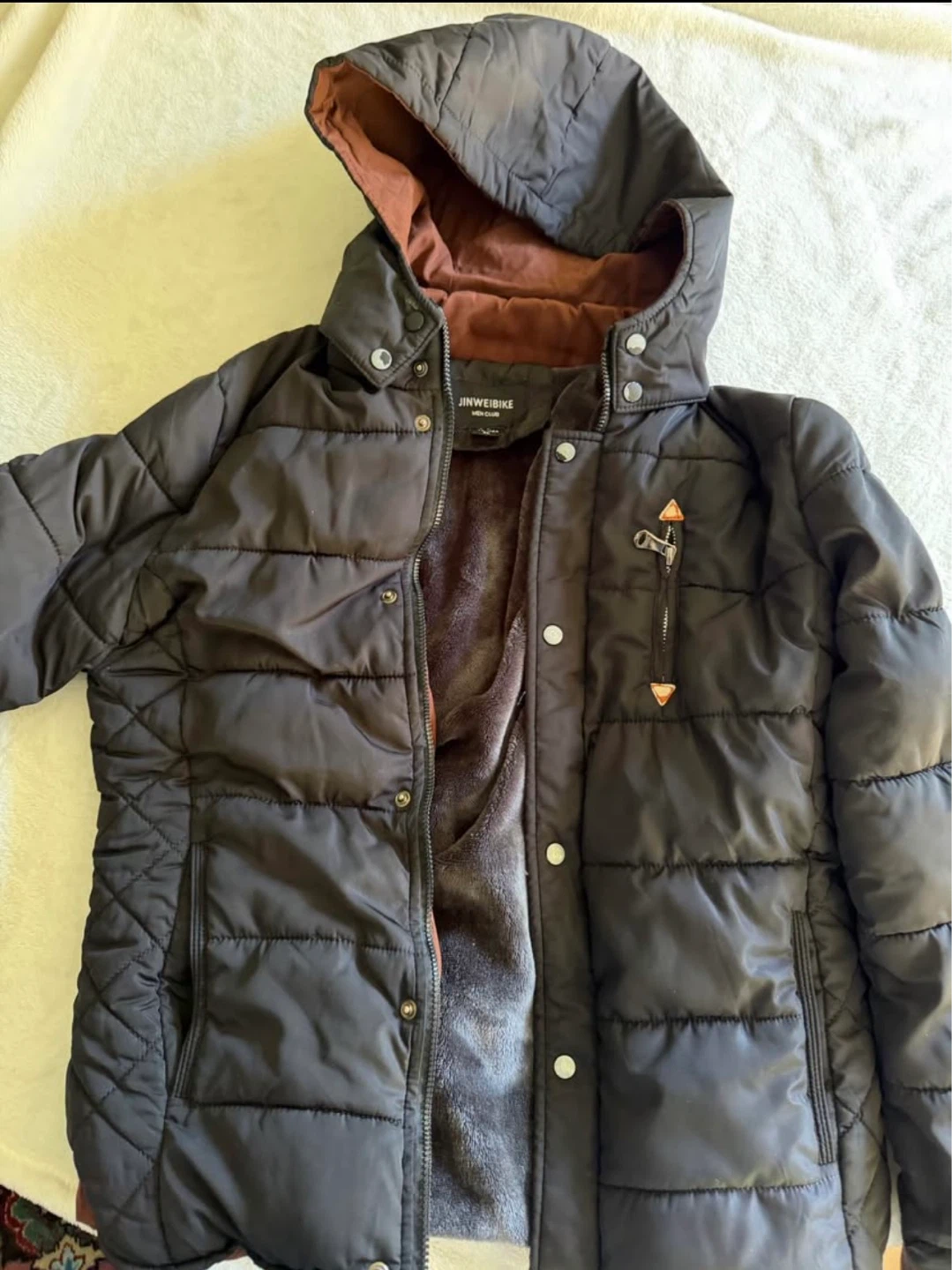 JINWEIKE Men's Puffer Jacket with Hood