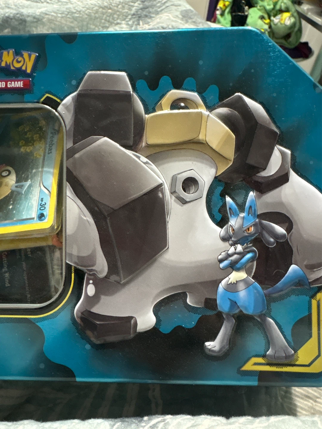 Pokemon tin with 150 ish cards