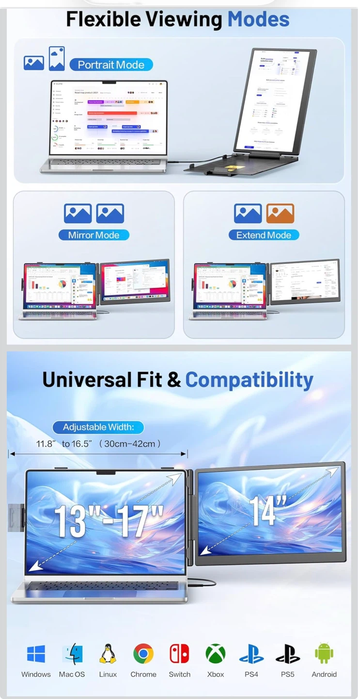 14" Portable Monitor FHD 1080P IPS - photo 4
