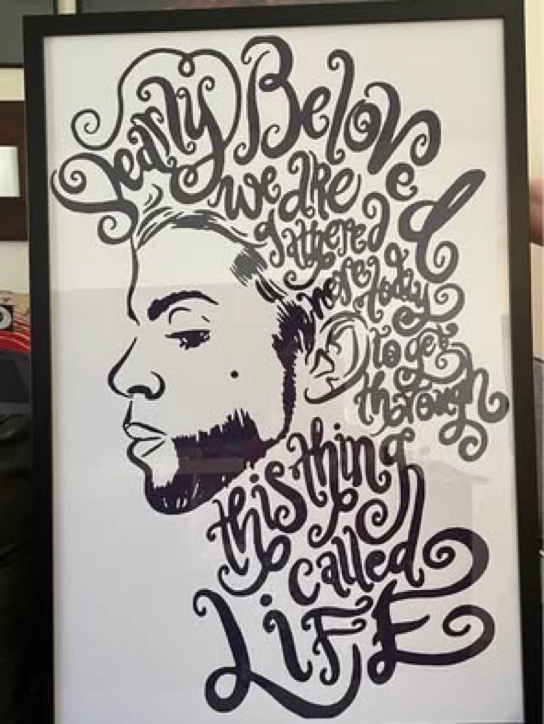 Prince (Musician)Dearly Beloved framed print.