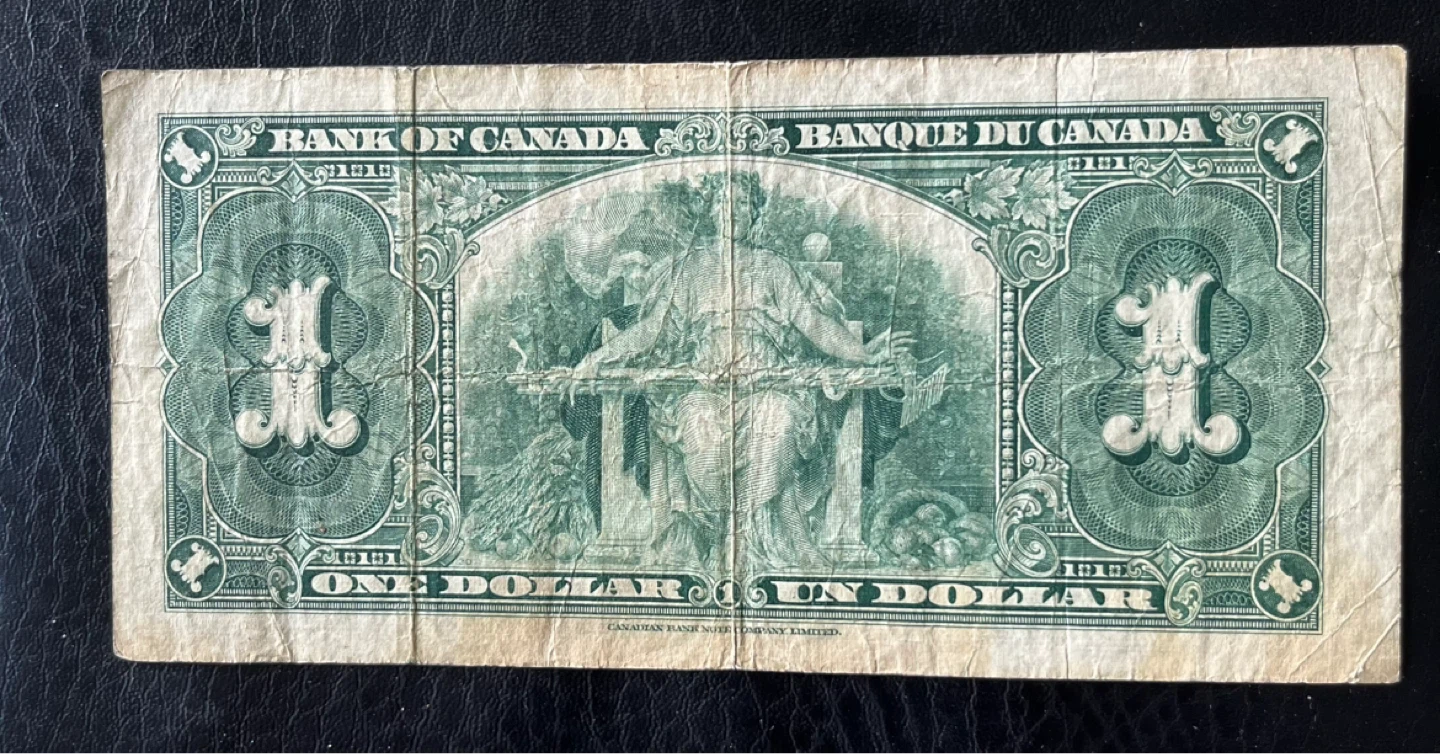 Vintage 1937 Bank of Canada One Dollar Bill - photo 2