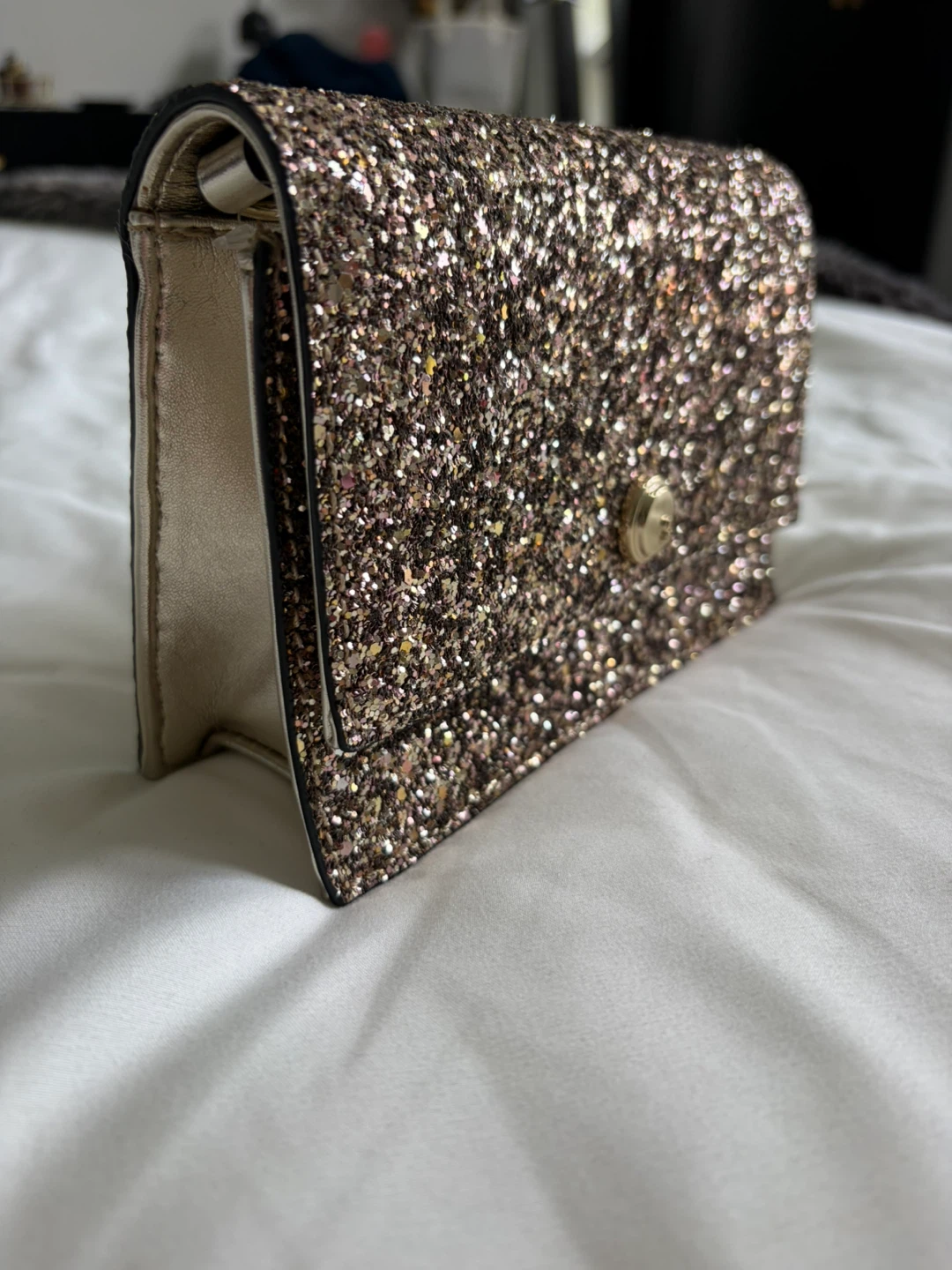 Nine West Glitter Clutch Purse with Gold Chain - photo 3