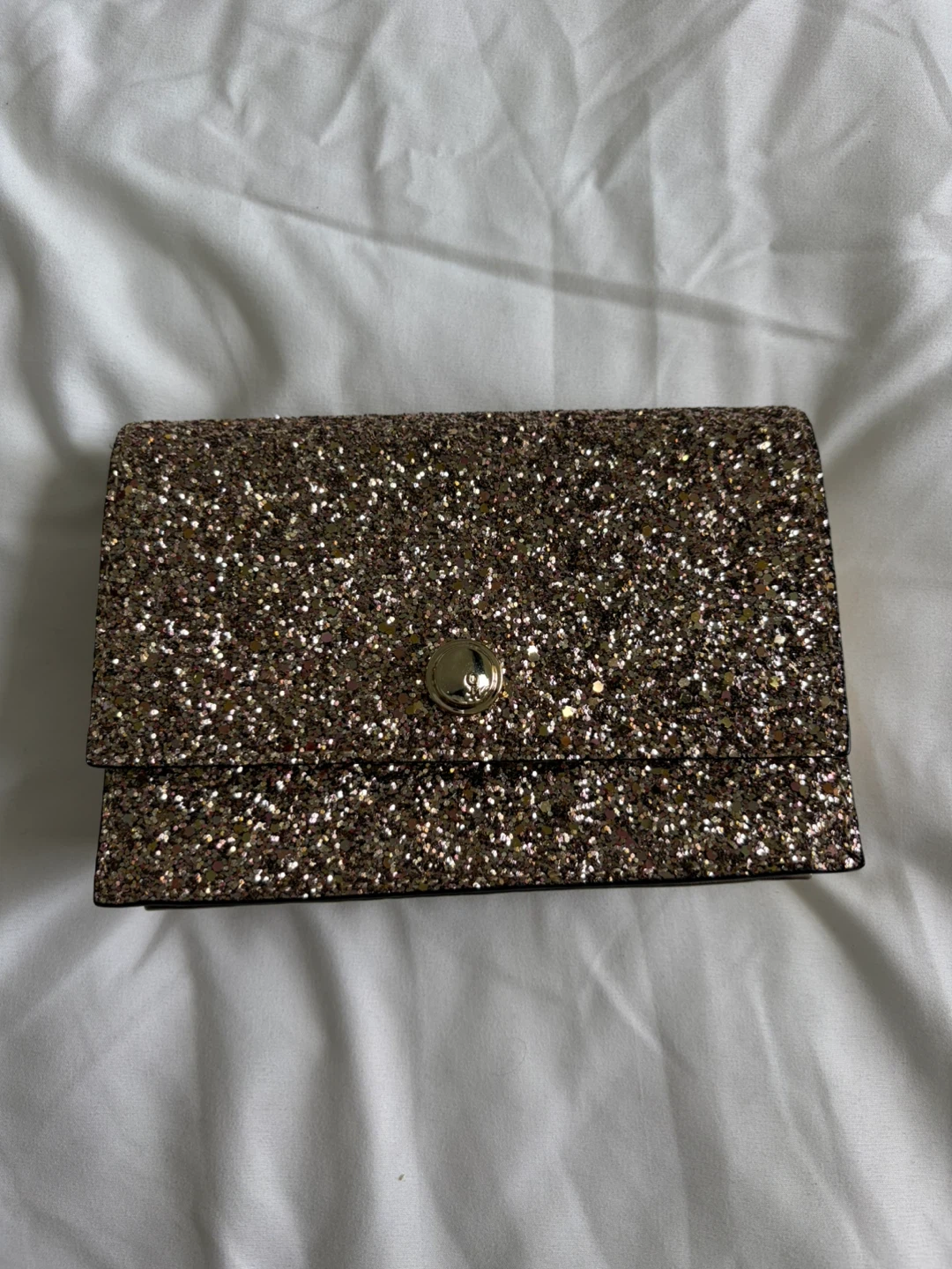 Nine West Glitter Clutch Purse with Gold Chain