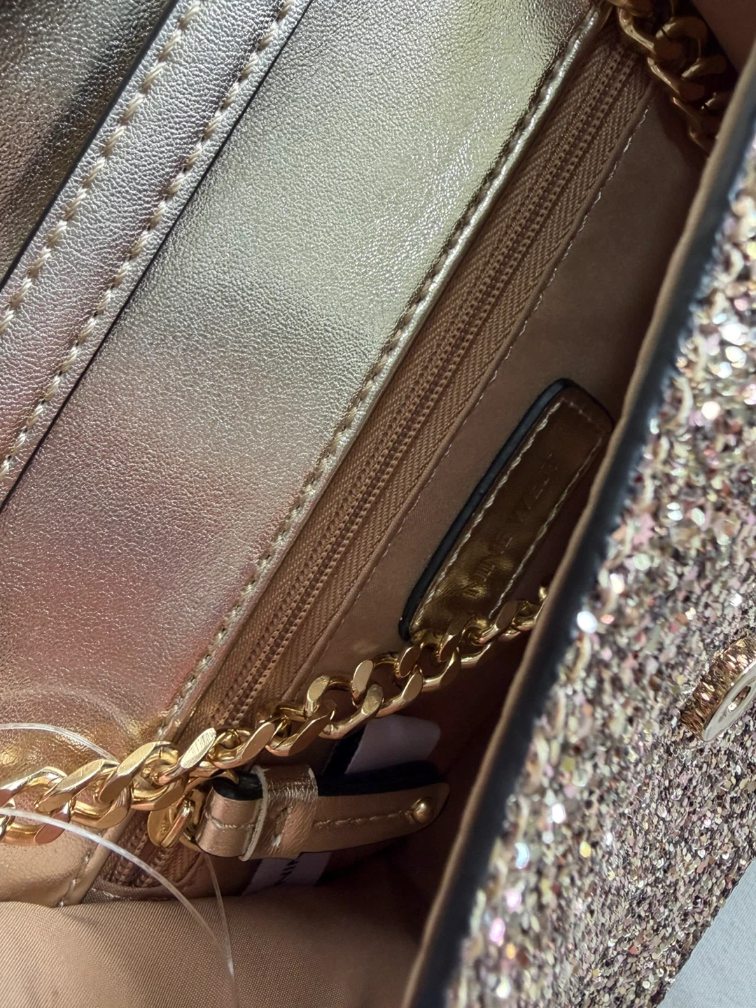Nine West Glitter Clutch Purse with Gold Chain - photo 5