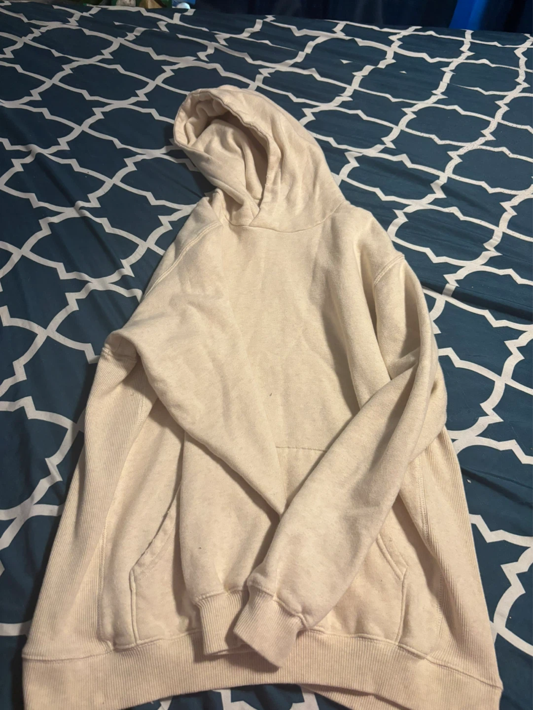 Cream Coloured Hoodie with 'LOVE' Appliqués