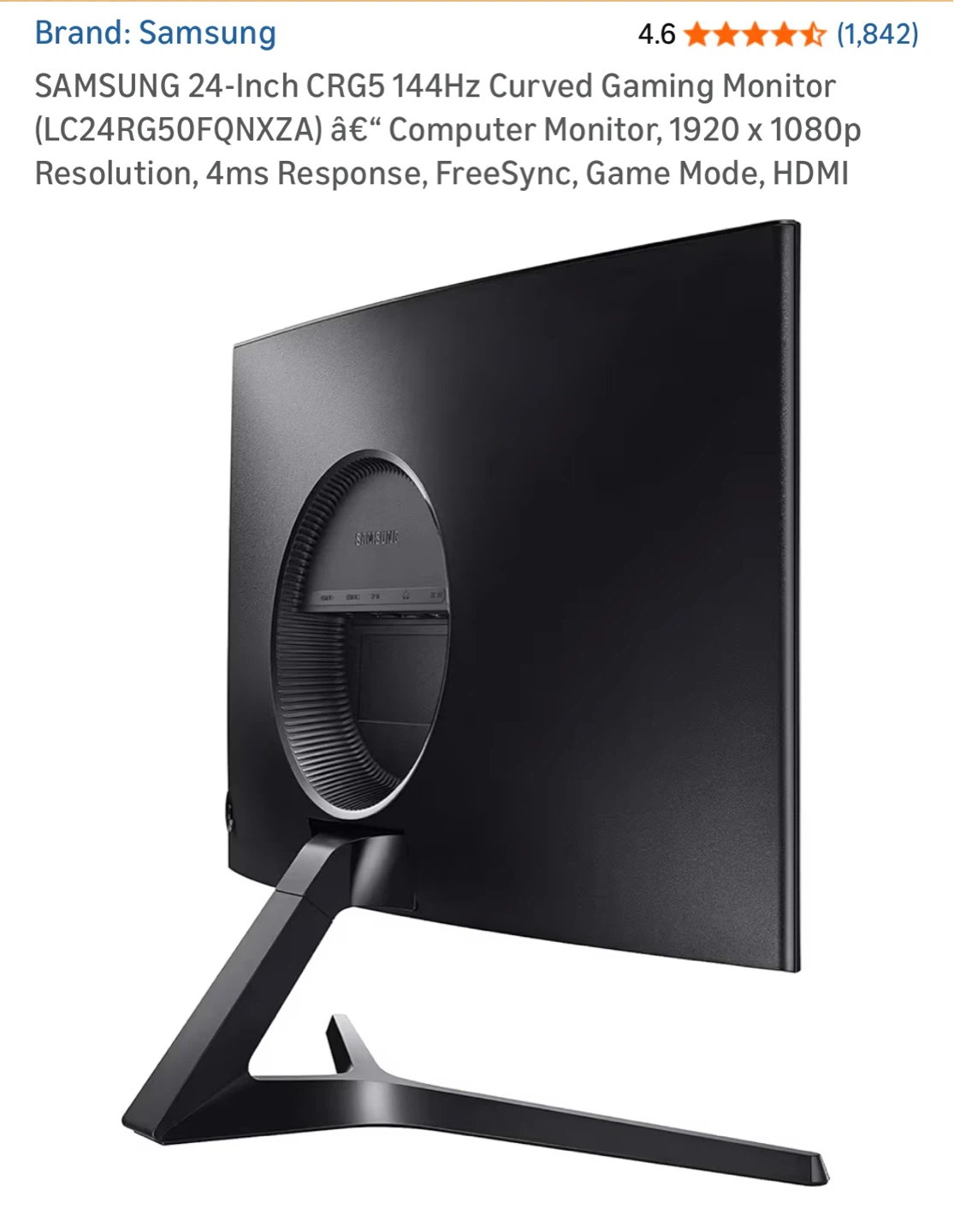 Samsung 24-Inch Curved Gaming Monitor - photo 2