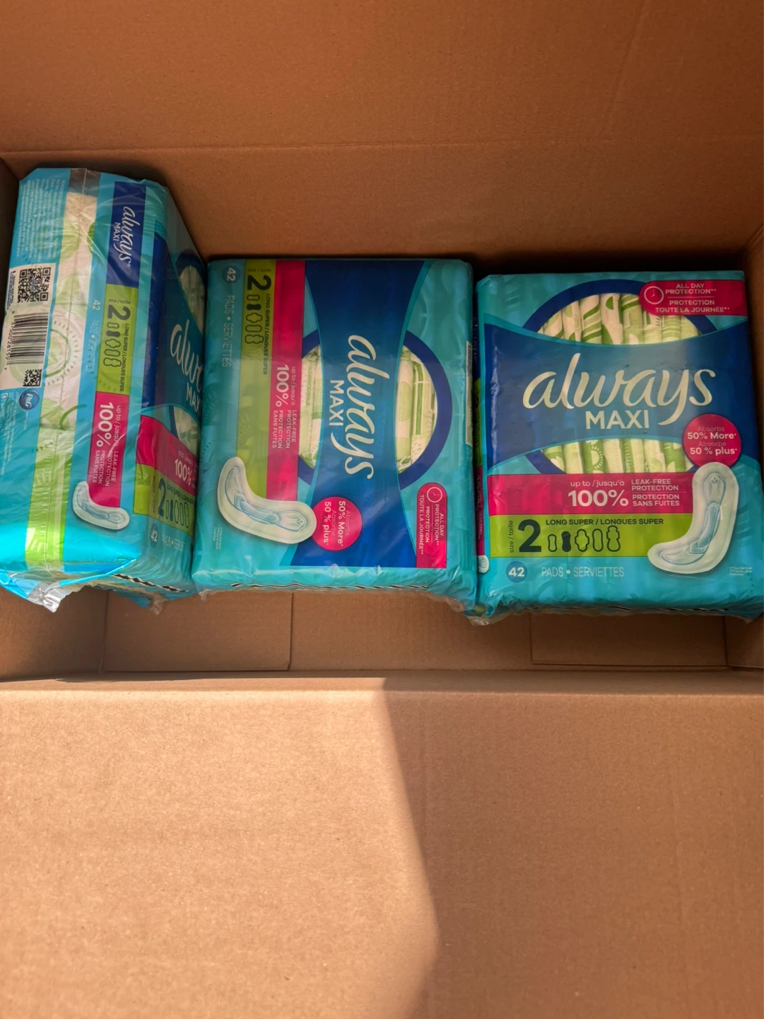 Always Maxi Long Super Pads - 3 Packs (126 Total)