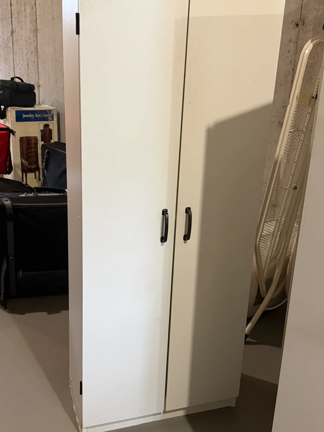 White Two-Door Storage Cabinet with Shelves - photo 2