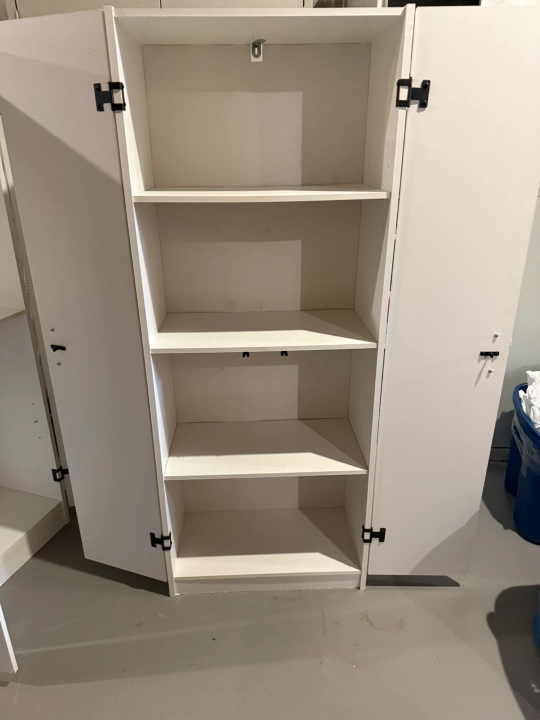 White Two-Door Storage Cabinet with Shelves