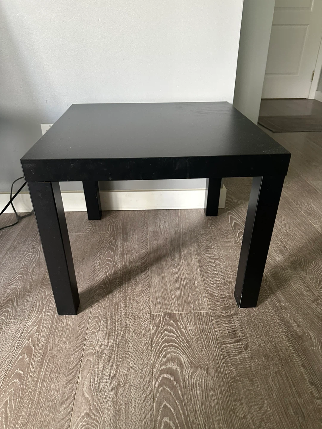 Black square side table