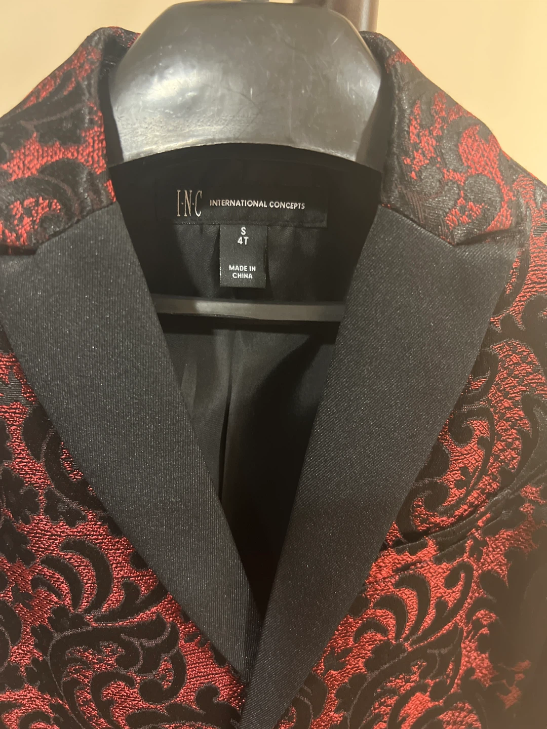 INC International Concepts Boys Red & Black Jacquard Blazer - photo 2