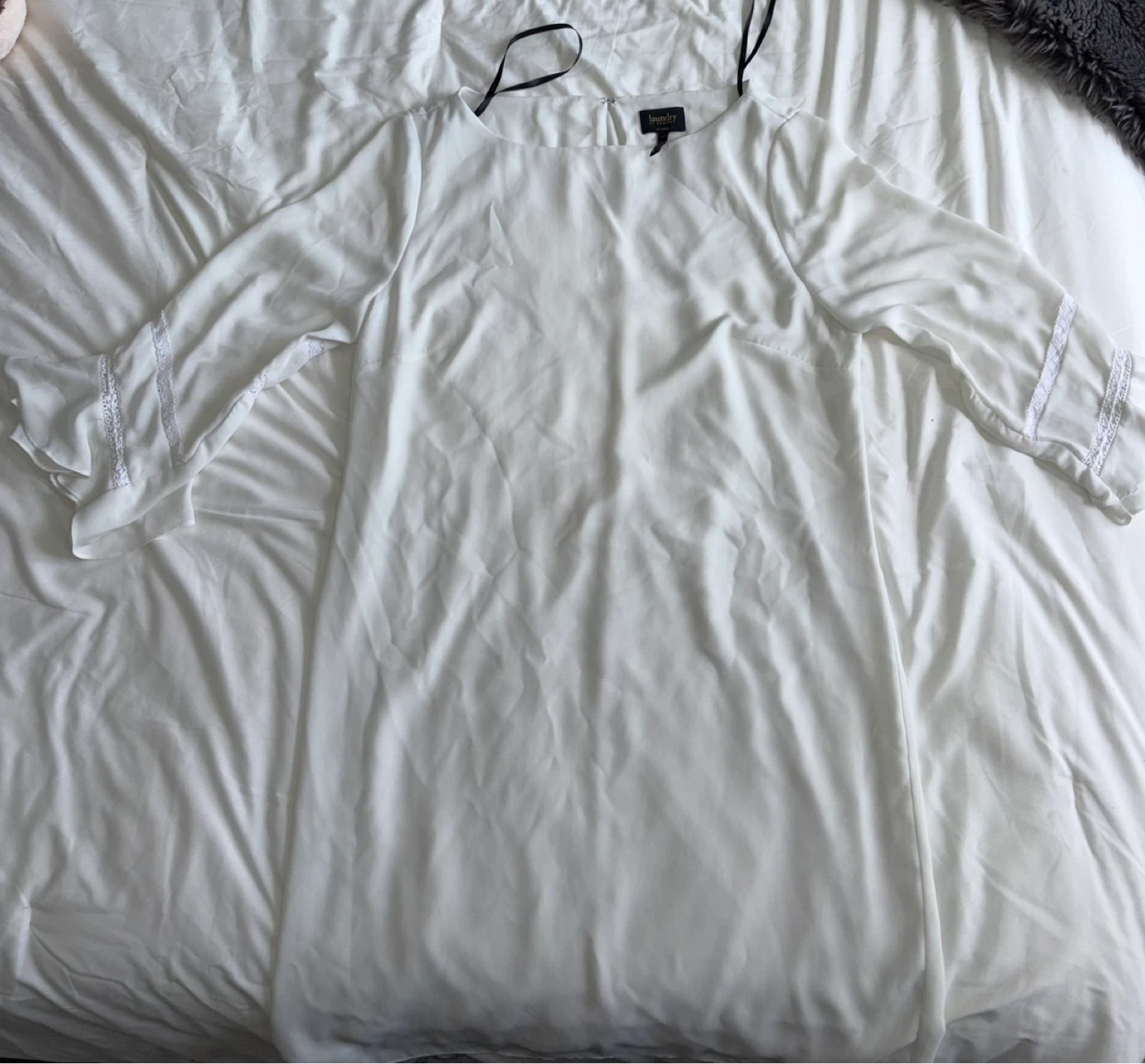 Laundry by Design White Bell Sleeve Dress Size 14