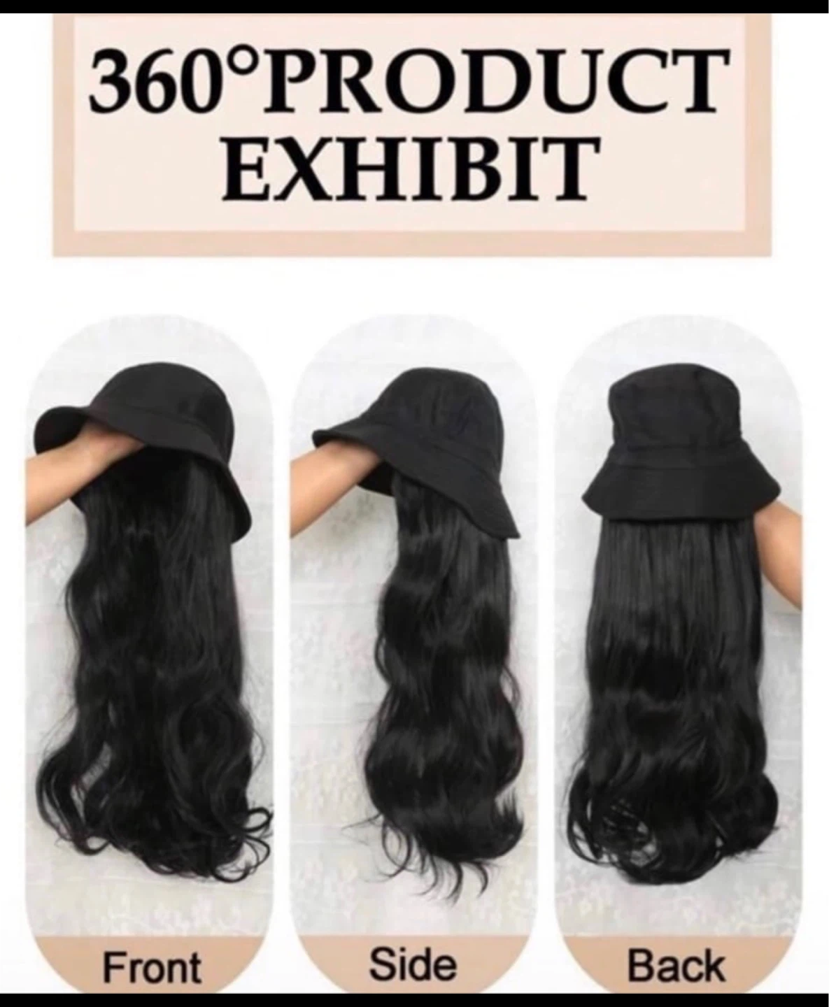 Fisherman’s hat with Synthetic Heat Resistant Wig  26 Inches - photo 4