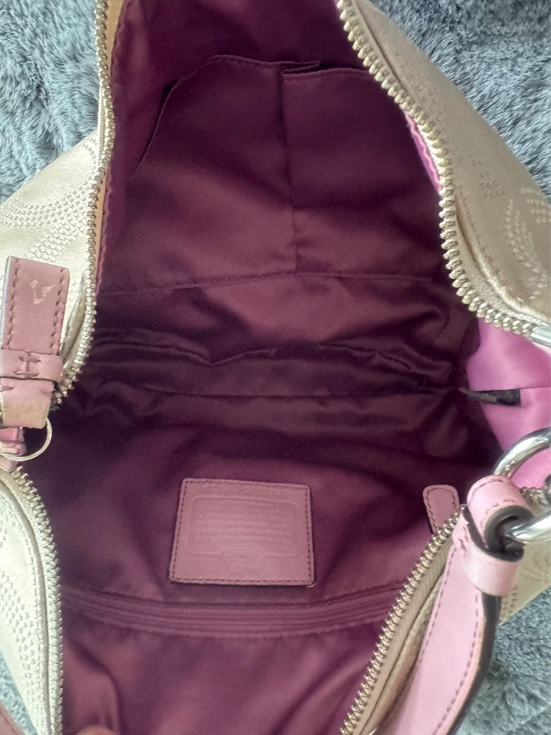 COACH purse, with pink accents and pink leather handle with pink - photo 4