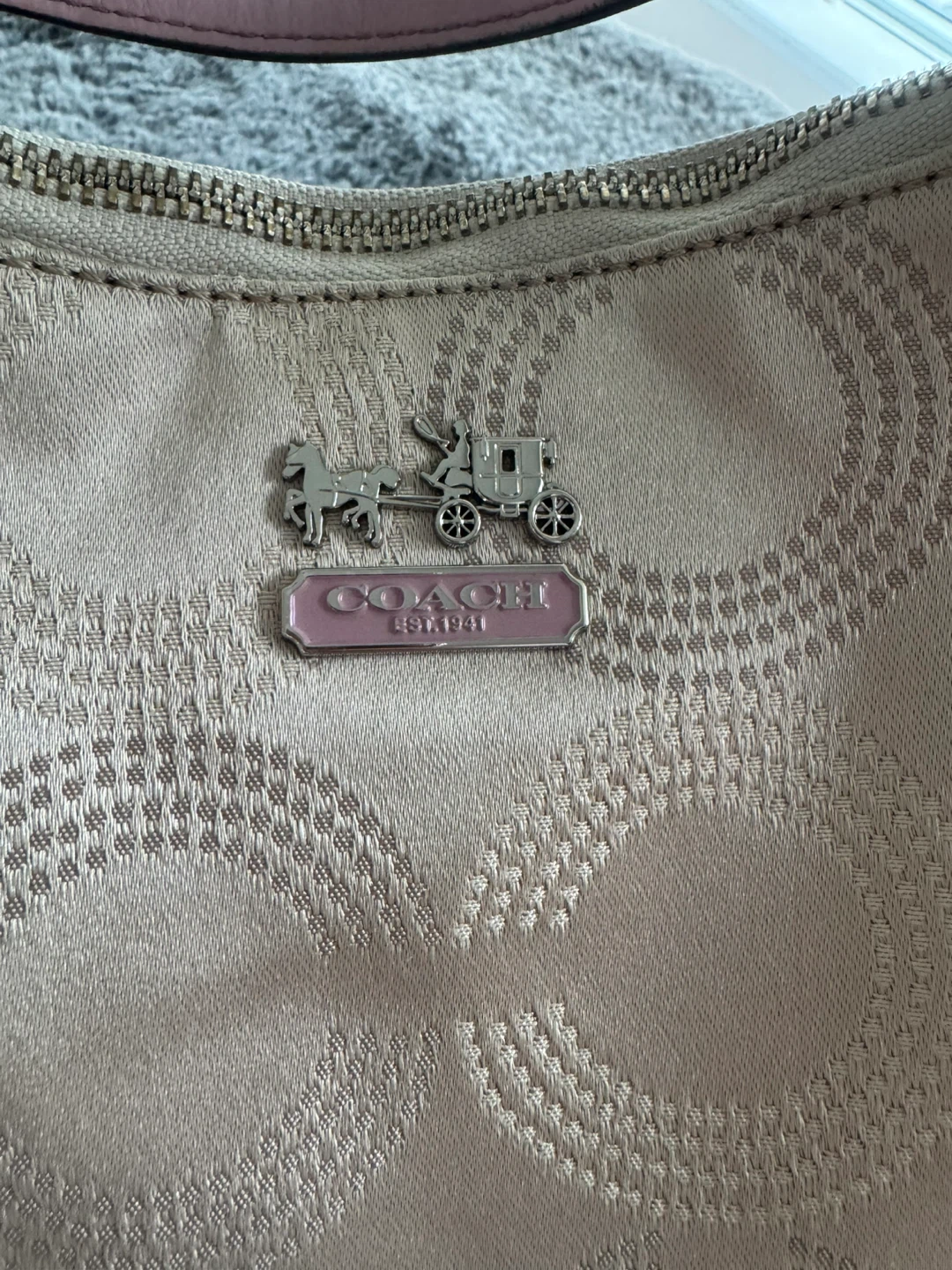 COACH purse, with pink accents and pink leather handle with pink - photo 3
