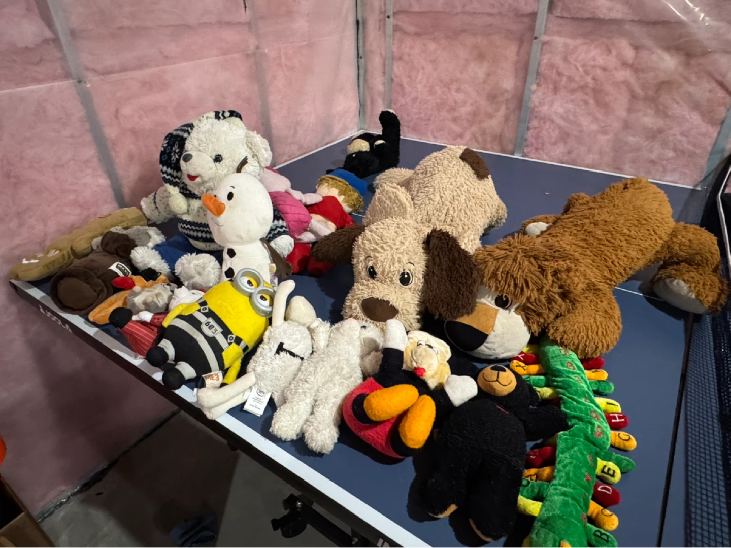 Assorted Plush Toys - Dogs, Minion, Snowman & More