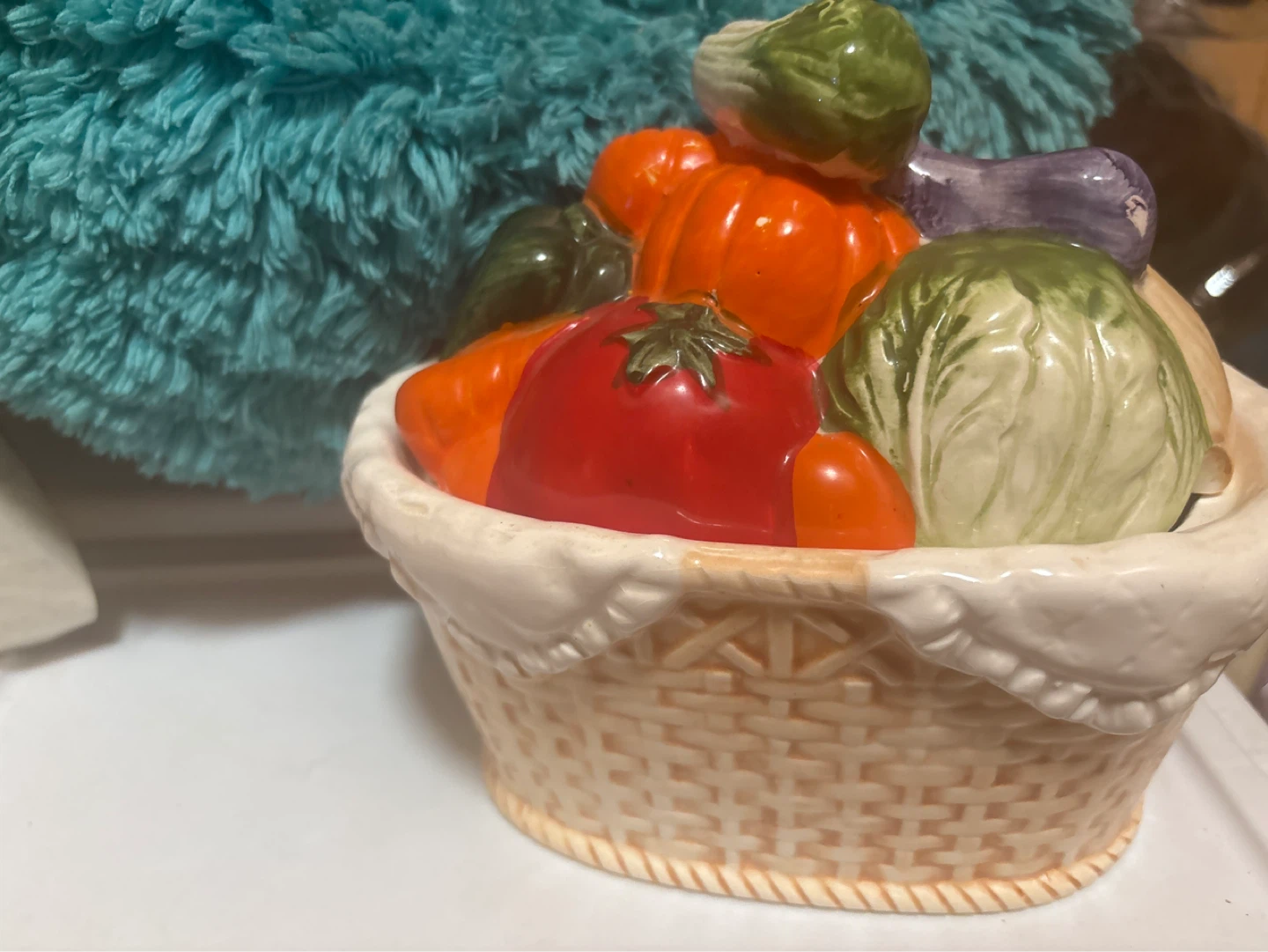 Ceramic Vegetable Basket Decorative Piece - photo 2