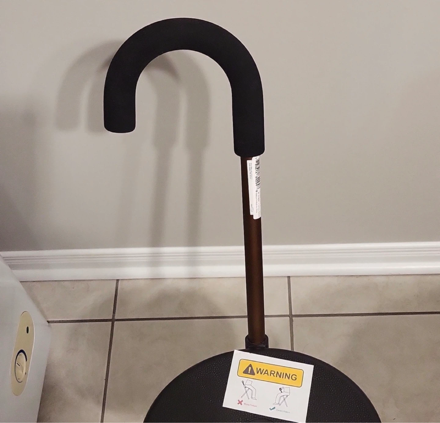 Folding Tripod Cane with Padded Handle - Black and Brown - photo 4