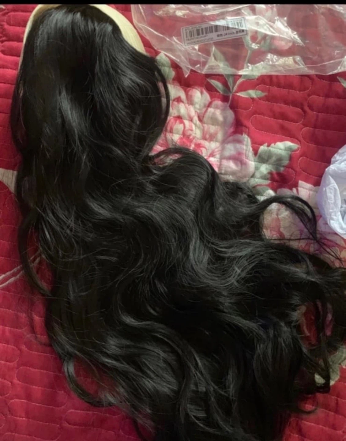Black Wavy Hair Extension with Headband - photo 4