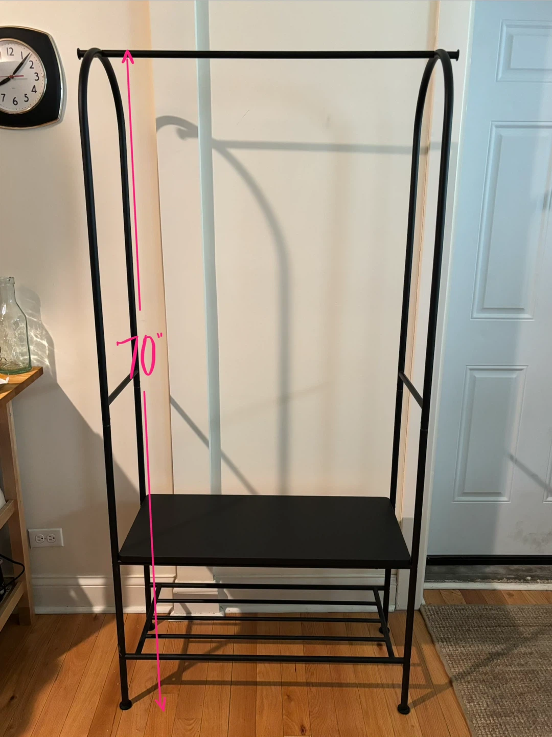 IKEA black coat hanger/shoe rack
