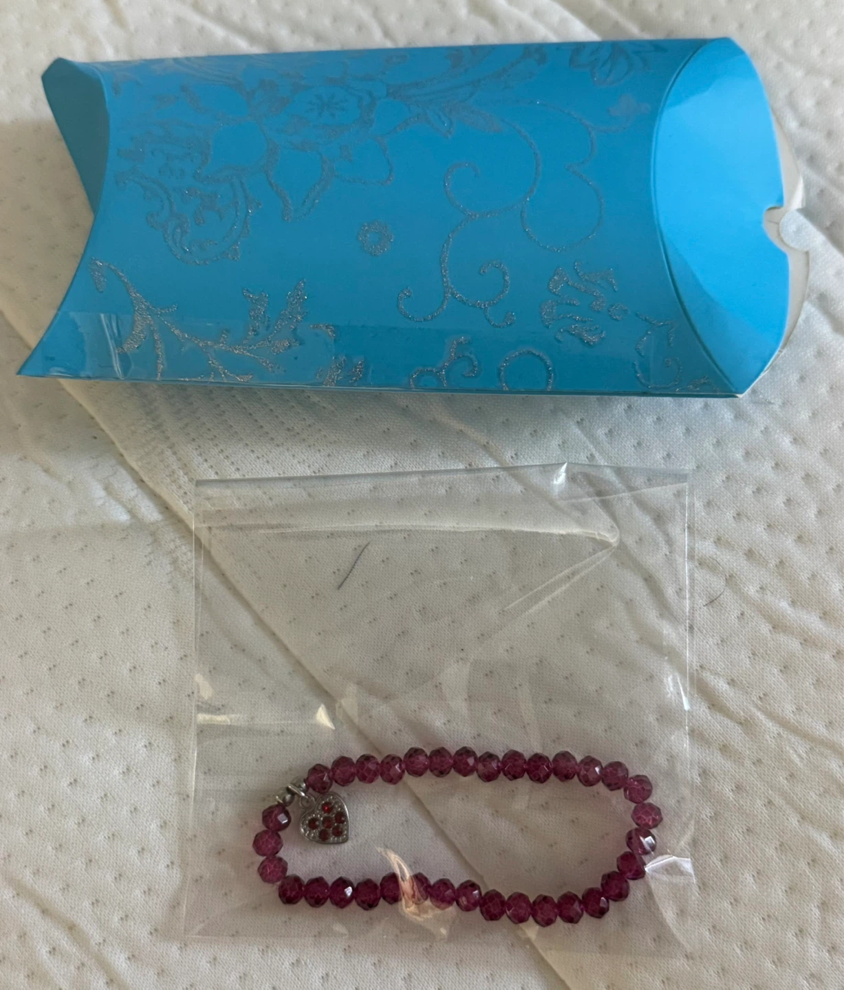 Beaded Heart Charm Bracelet