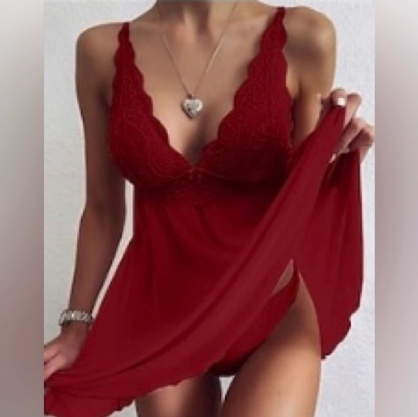 Red Lace Babydoll Lingerie