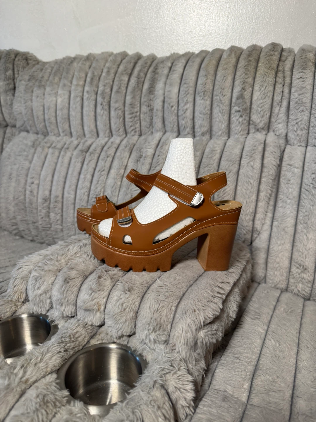 L Fabi Brown Platform Sandals - photo 4