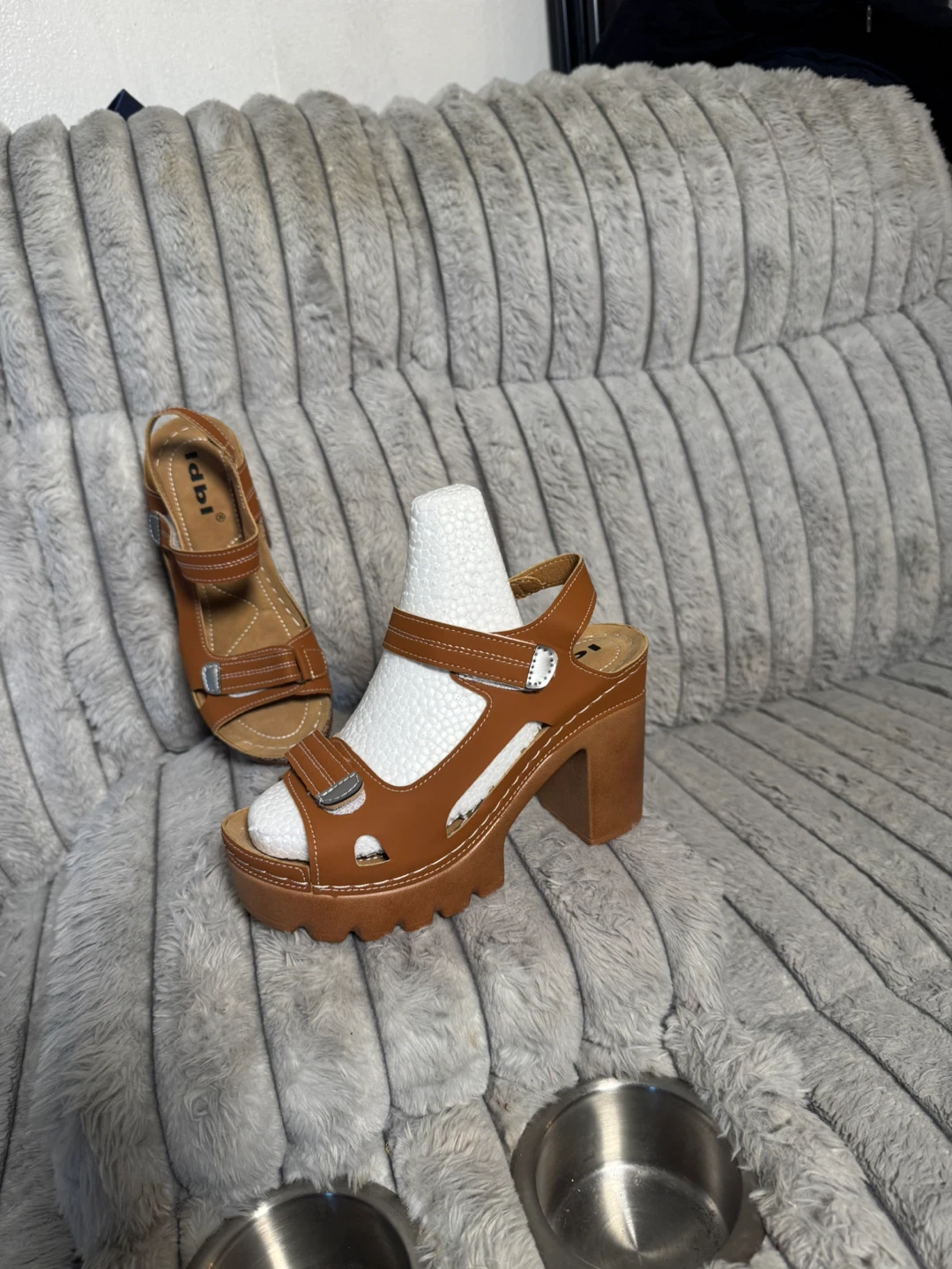 L Fabi Brown Platform Sandals