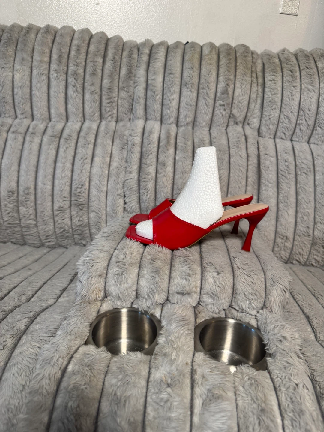 Red Slip-On Heeled Mules - photo 2