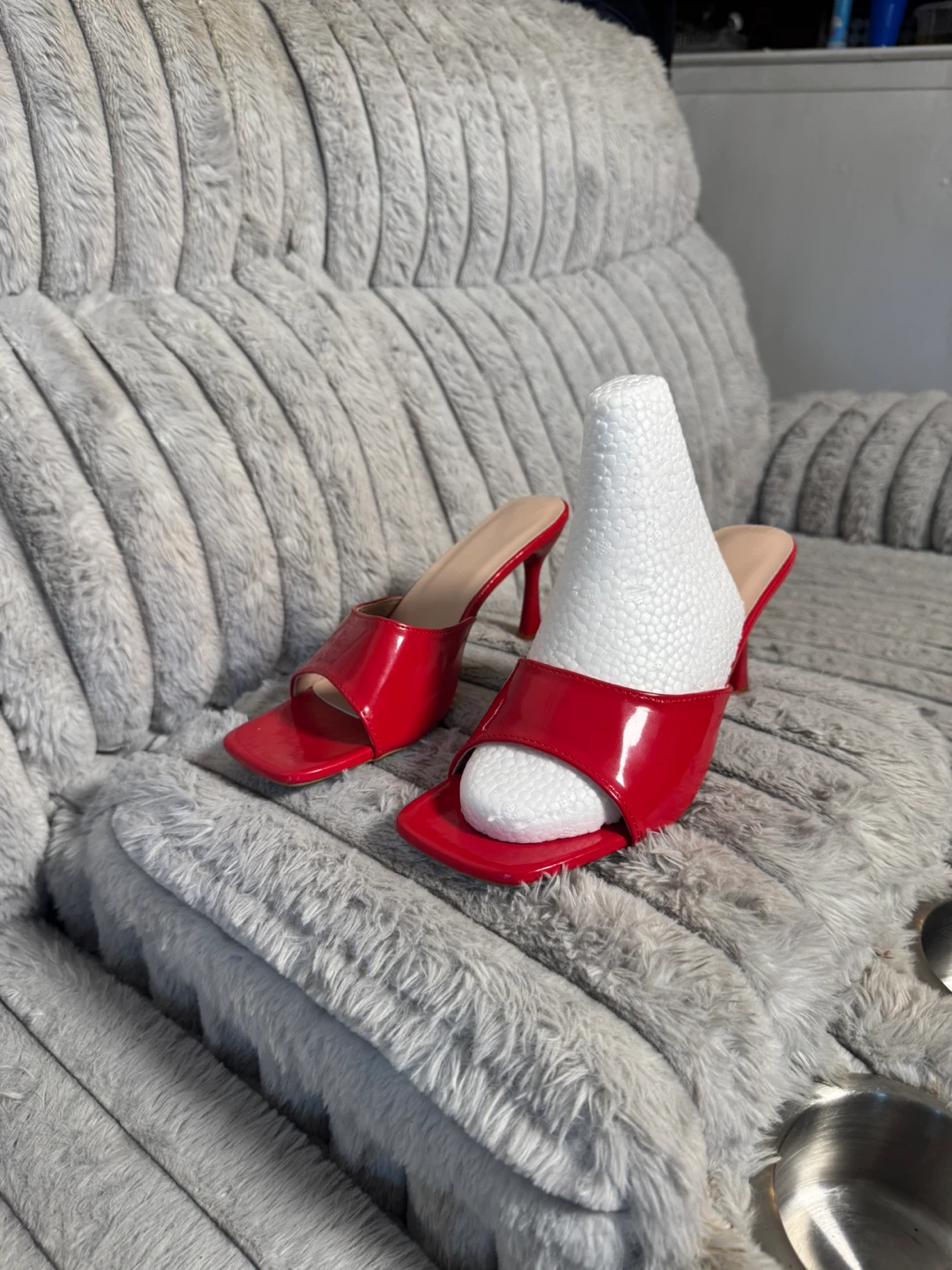 Red Slip-On Heeled Mules - photo 3