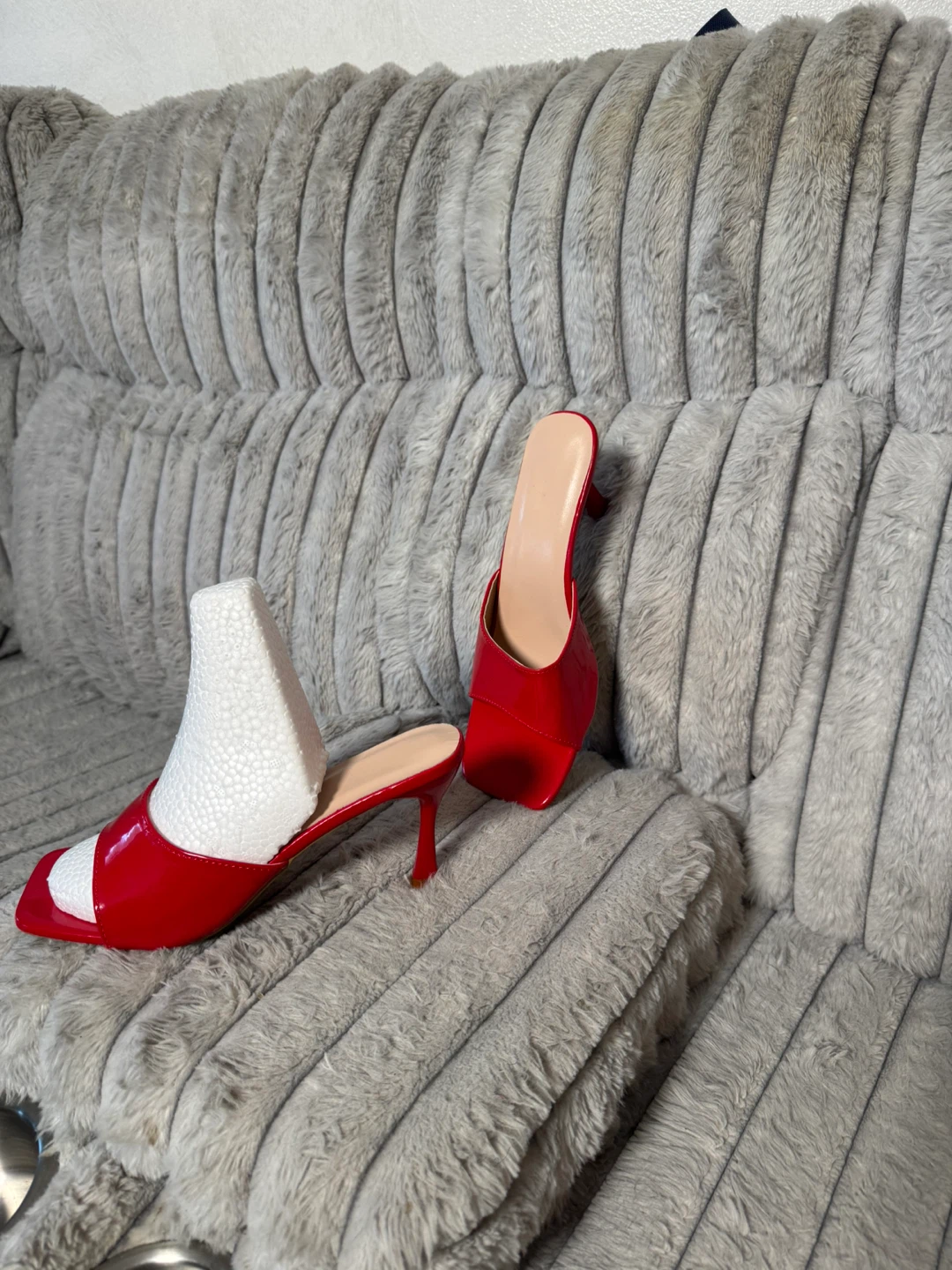 Red Slip-On Heeled Mules - photo 4