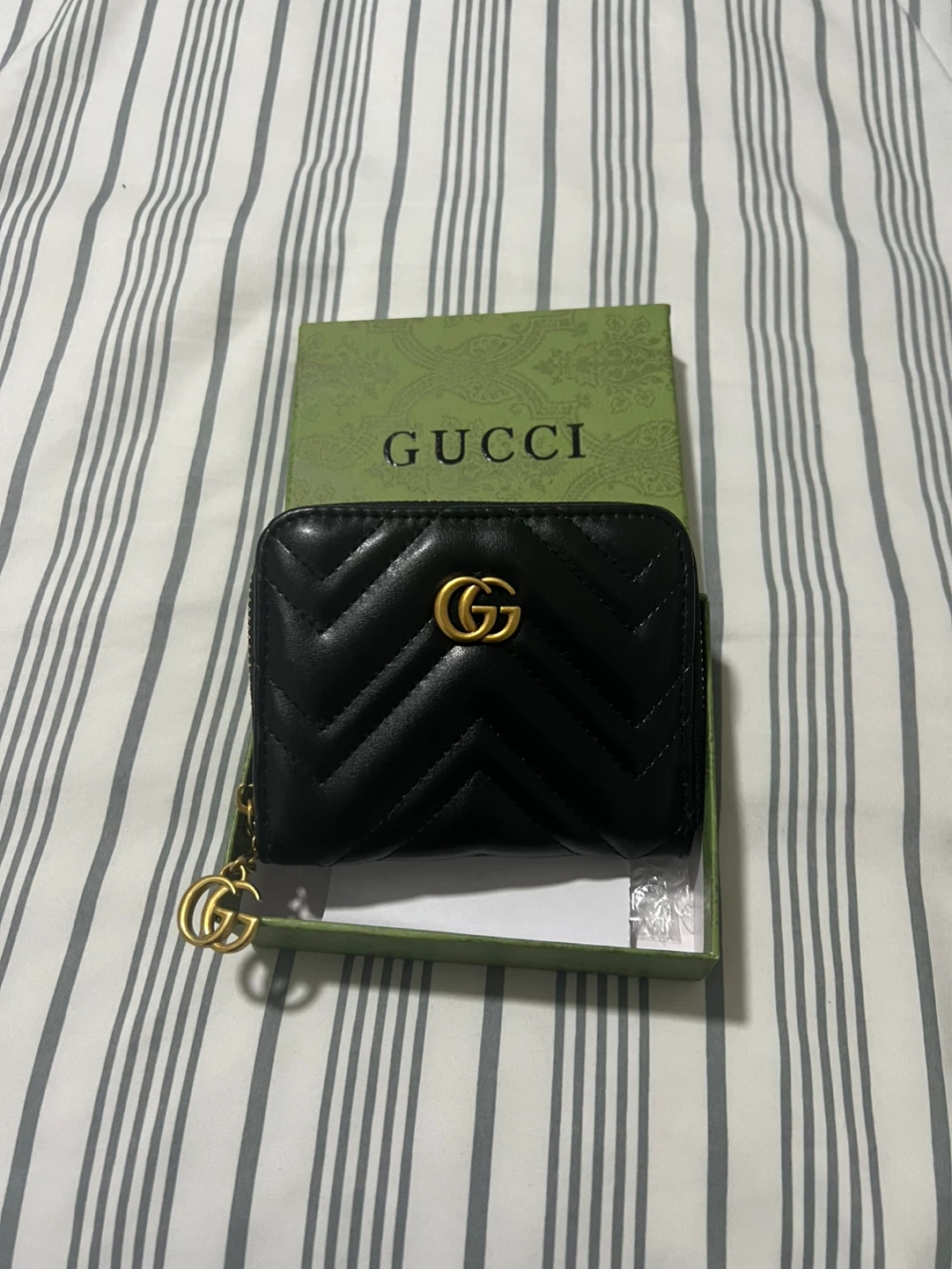 New Gucci Marmont Black Quilted Leather Small Zip Around Wallet - photo 5