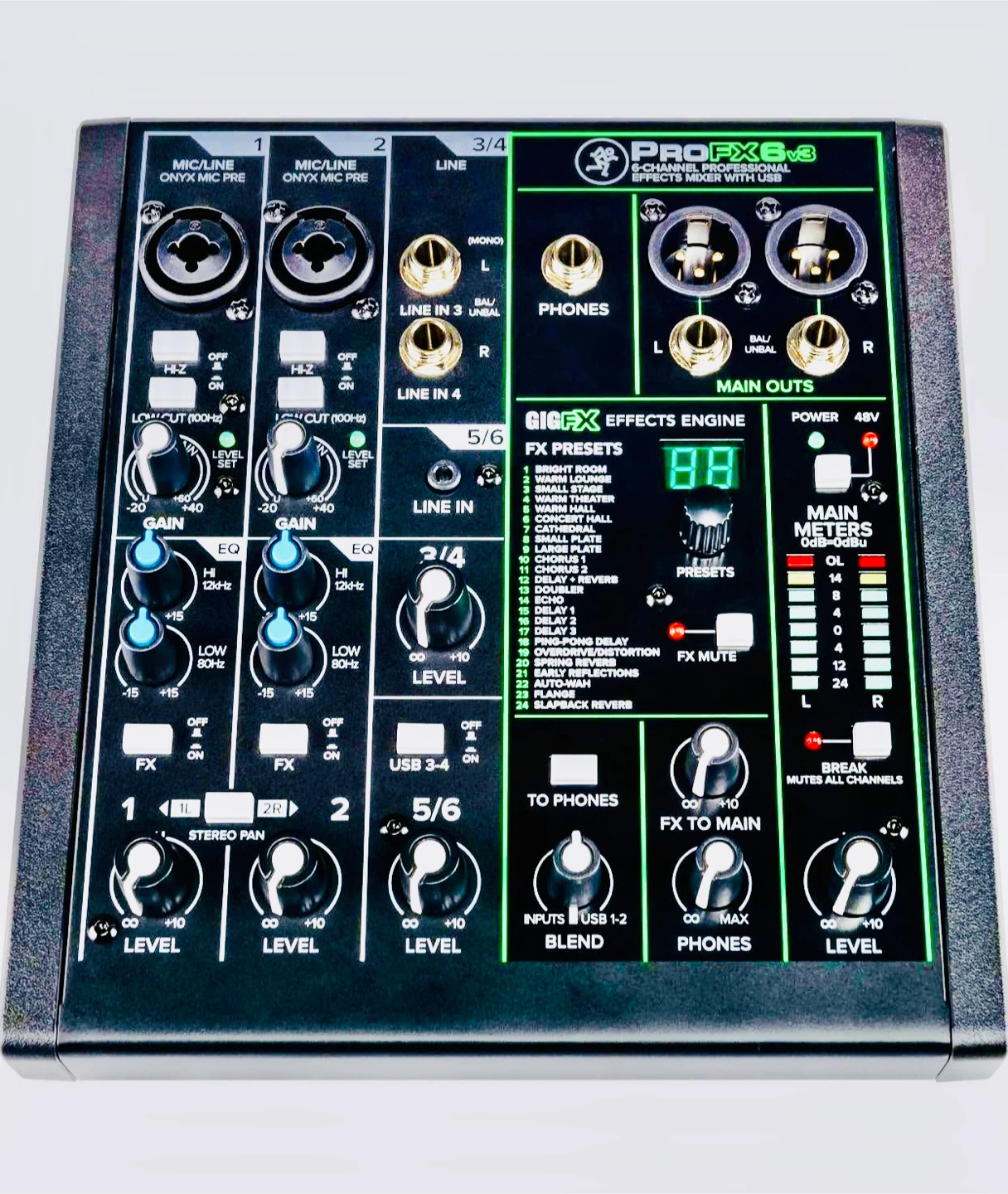 Mackie ProFX6 v3 6-Channel Professional Effects Mixer with USB