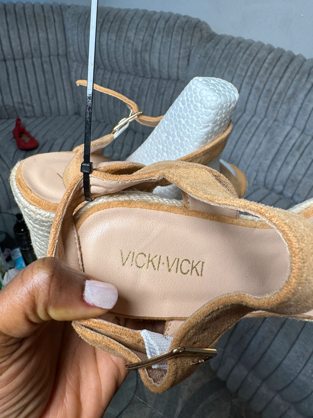 Vicki-Vicki Women's Tan Suede Wedge Espadrille Sandals - photo 4