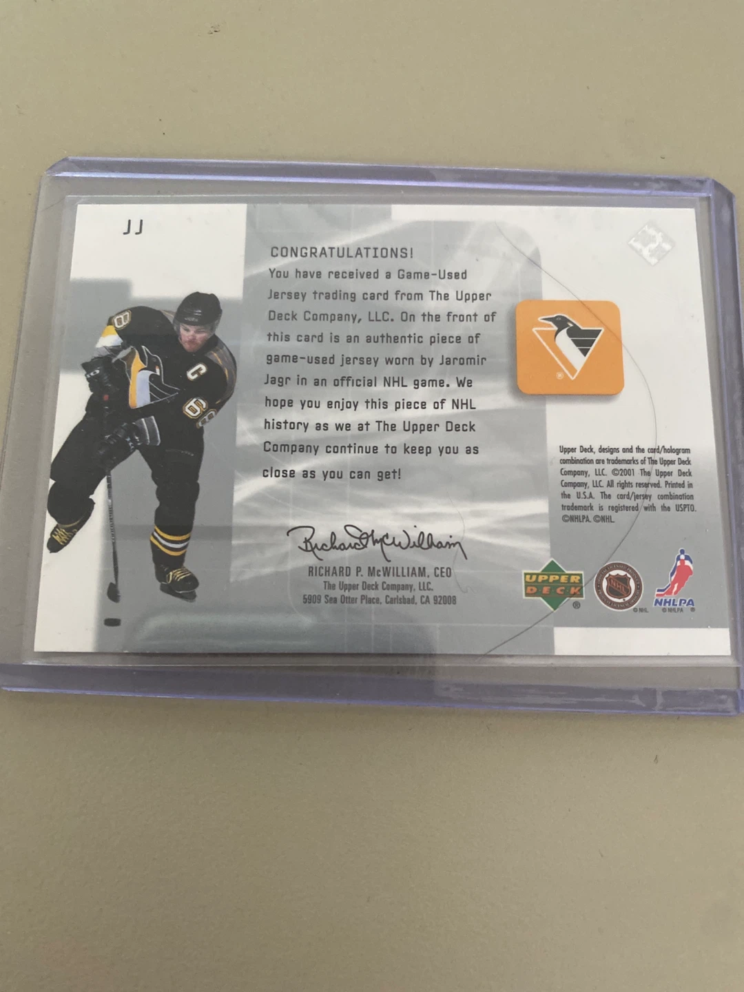 Jaromir Jagr 2X Stanley Cup Champion Game-Used Jersey Card - photo 2