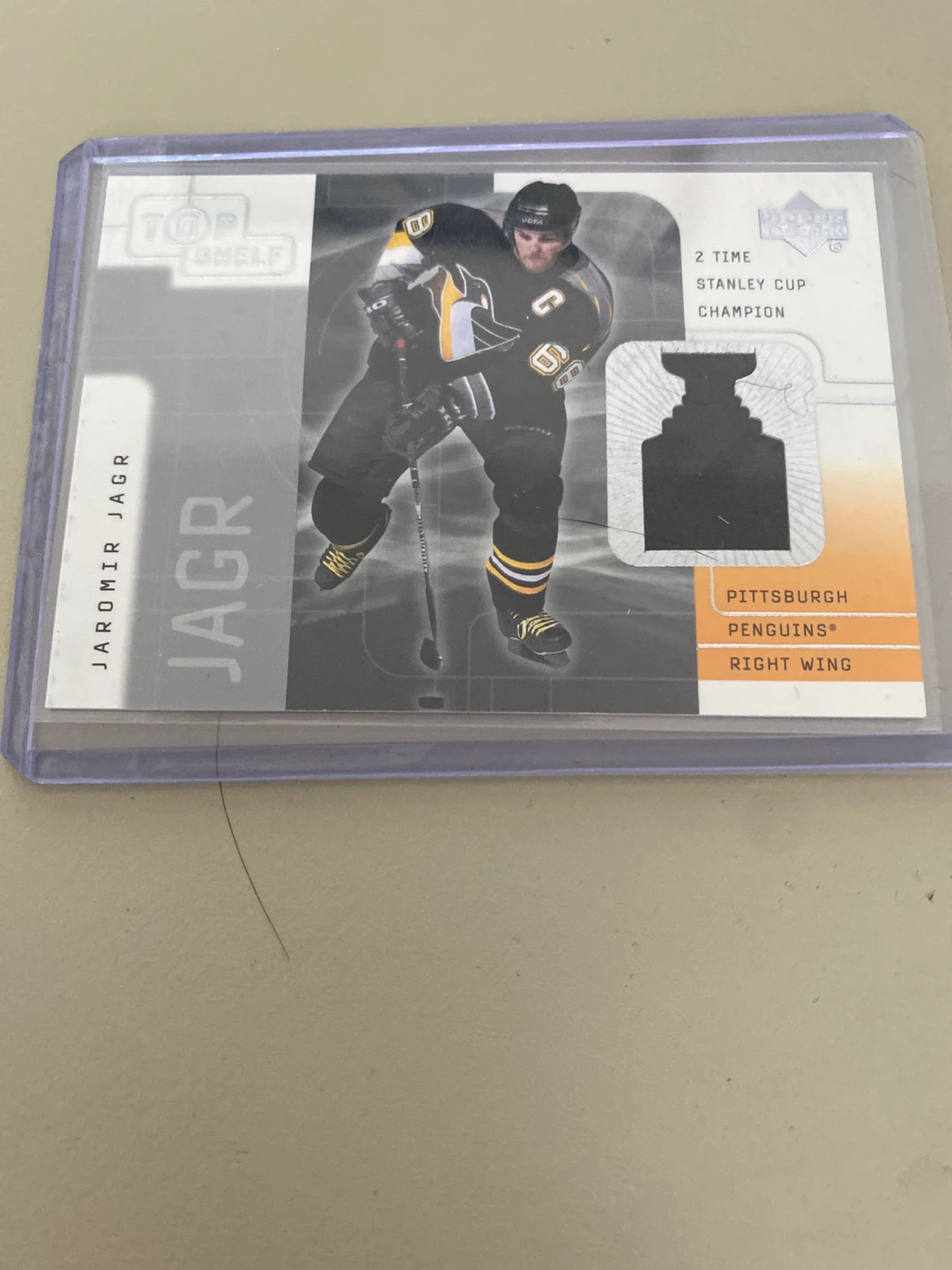 Jaromir Jagr 2X Stanley Cup Champion Game-Used Jersey Card