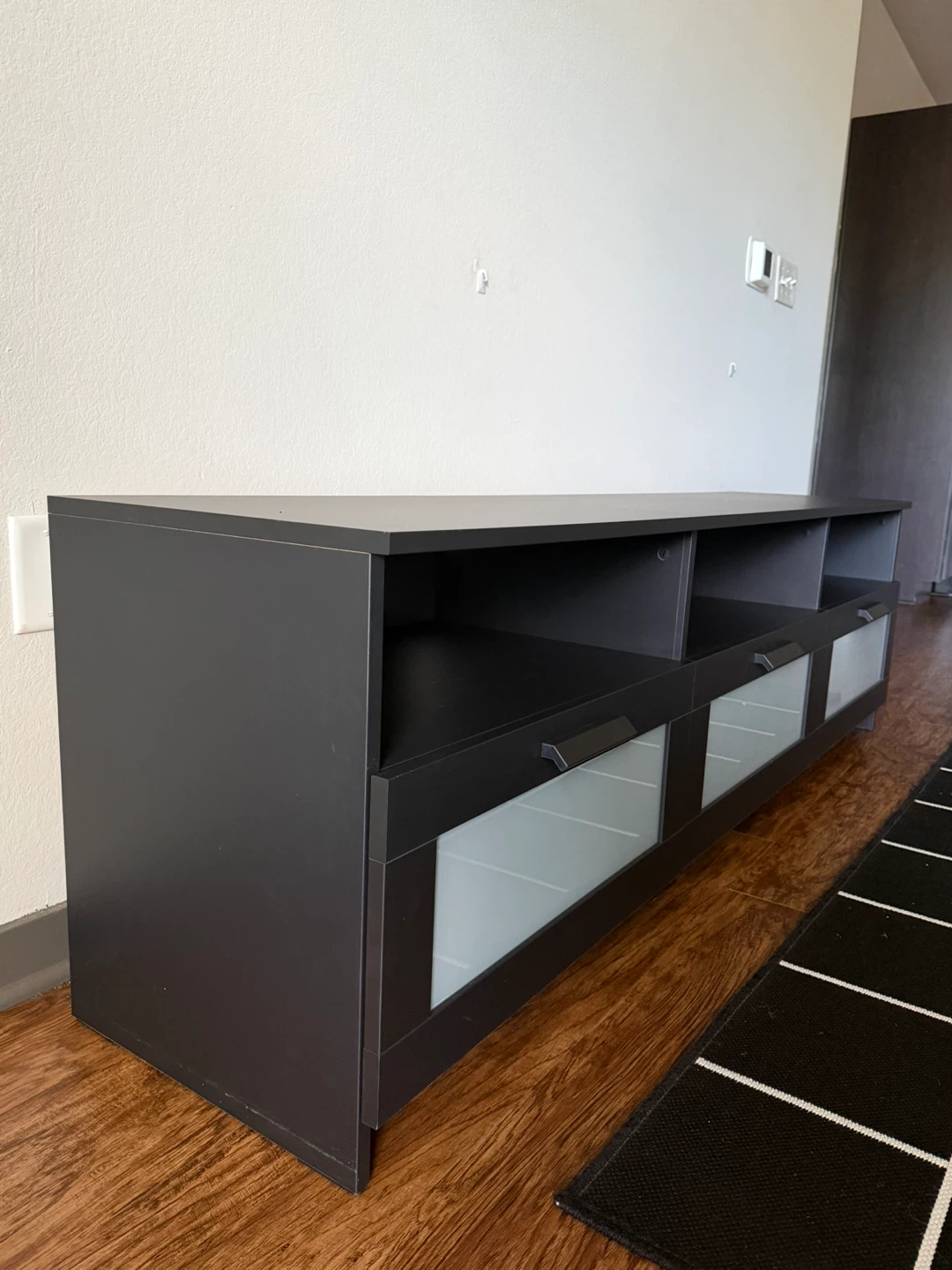 Black TV Stand with 3 Drawers