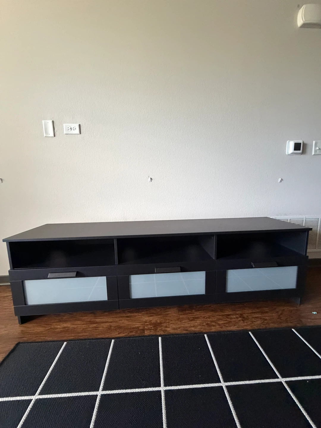 Black TV Stand with 3 Drawers - photo 4