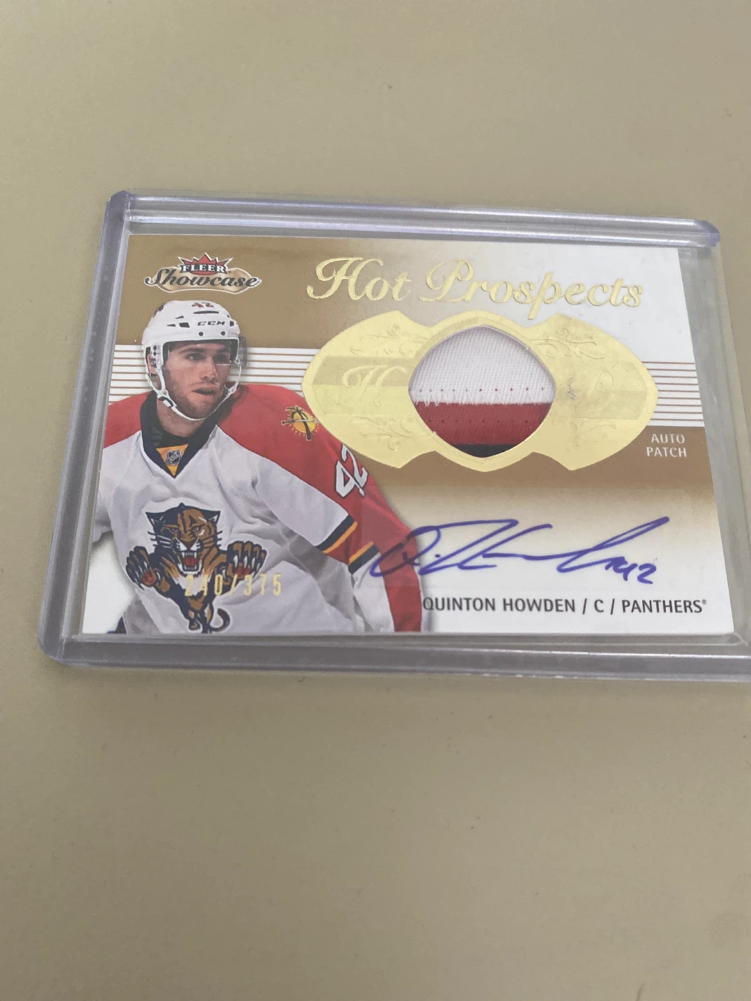 Fleer Hot Prospects Quinton Howden Auto Patch Hockey Card