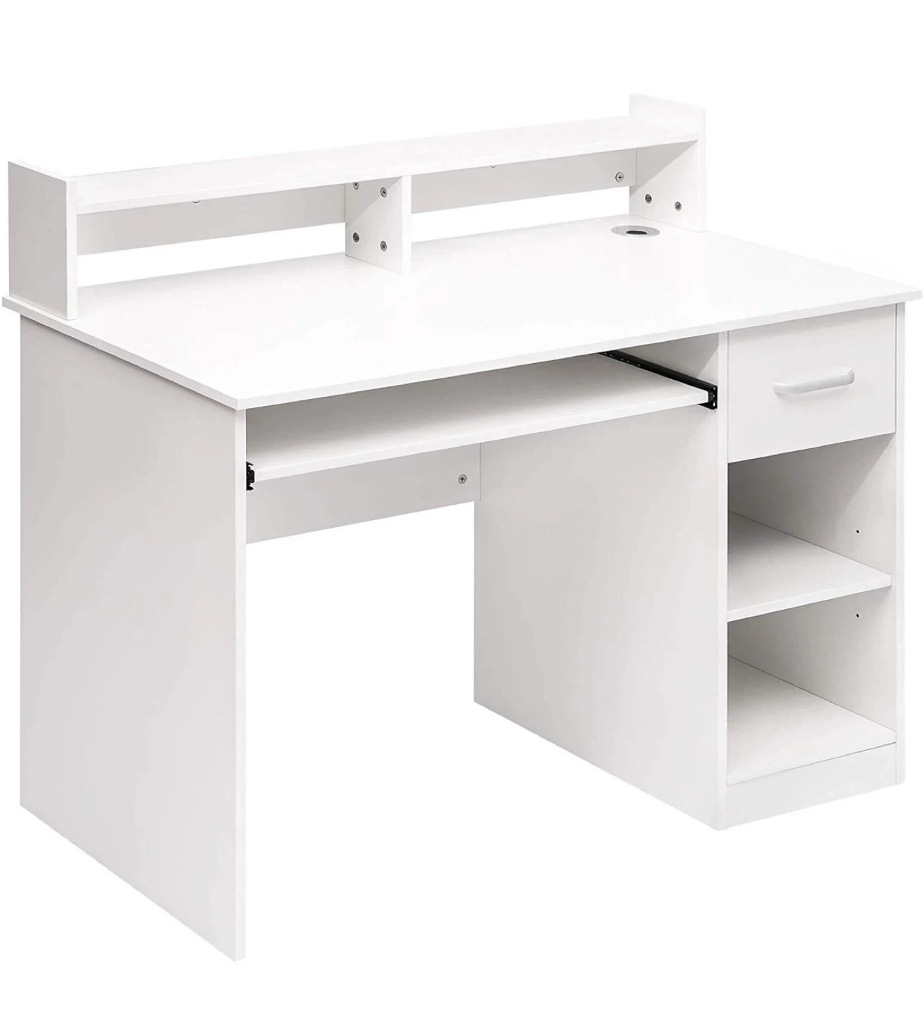 Computer Desk with Hutch and Keyboard Tray - photo 4