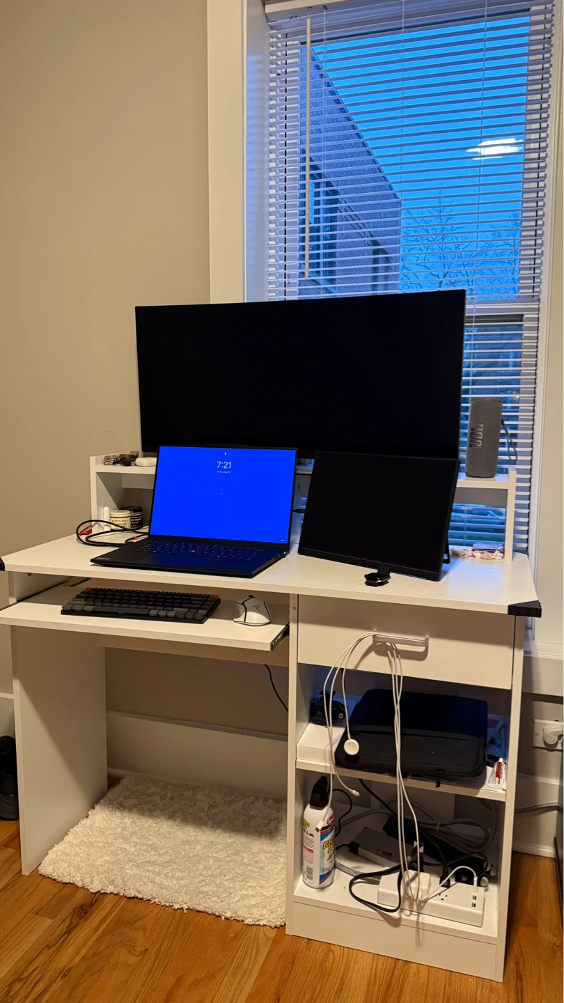 Computer Desk with Hutch and Keyboard Tray - photo 3